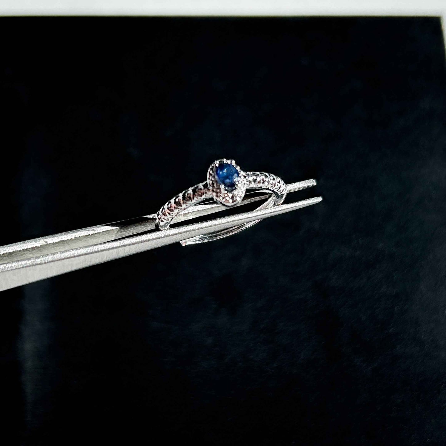 Rare Oval Sapphire Adjustable Silver Ring