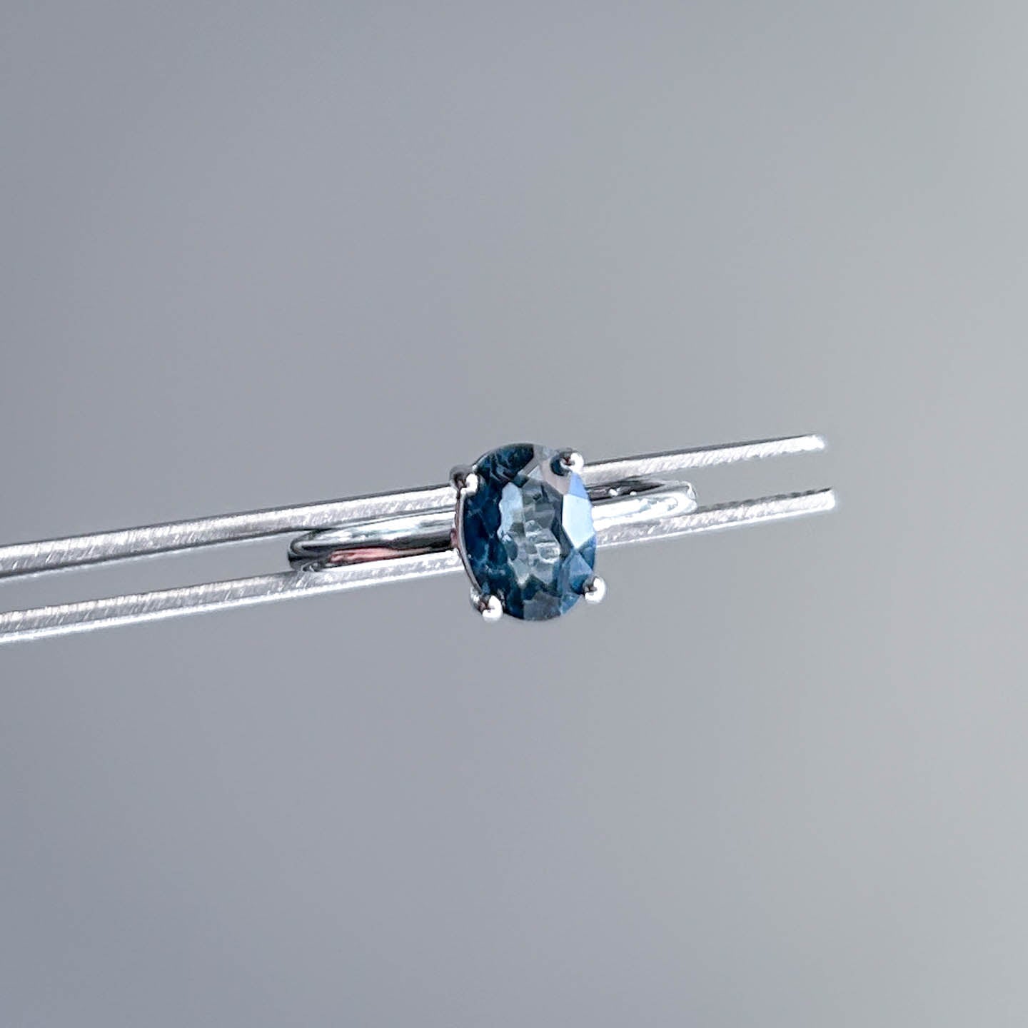 Topaz London Blue Adjustable Silver Ring