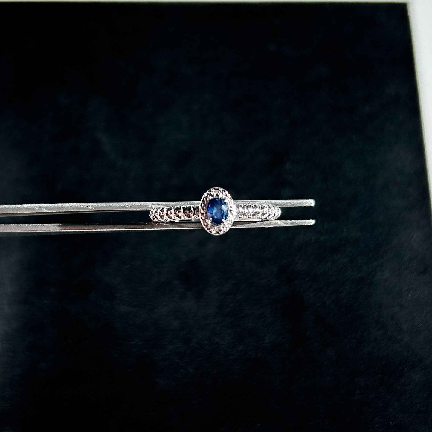 Rare Oval Sapphire Adjustable Silver Ring