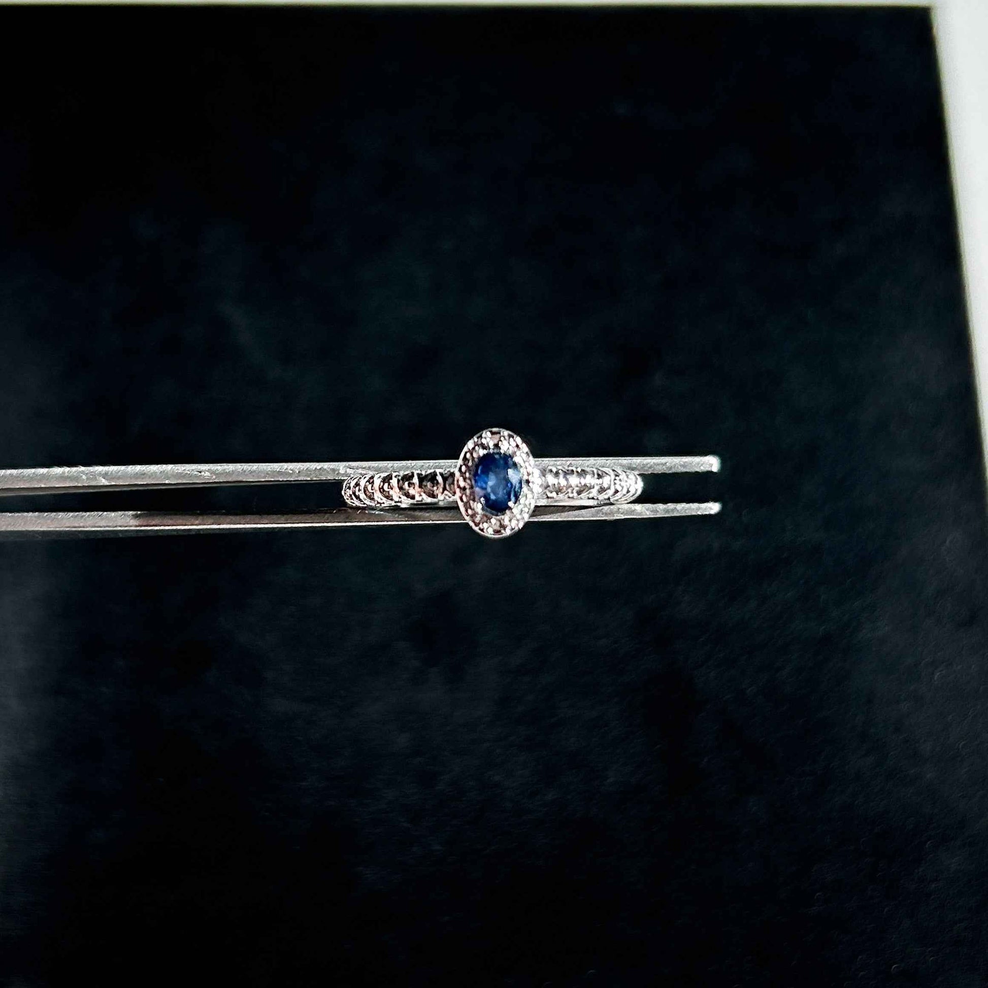 Rare Oval Sapphire Adjustable Silver Ring