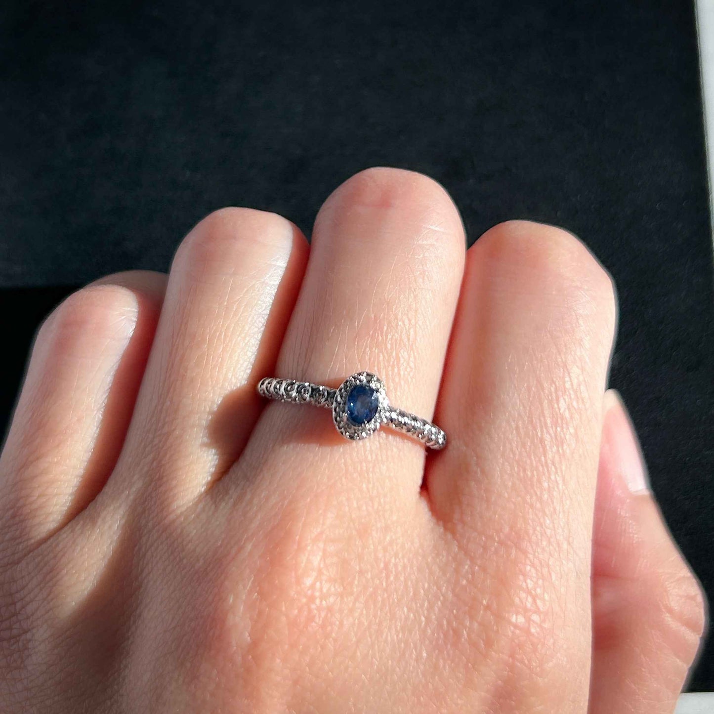 Rare Oval Sapphire Adjustable Silver Ring