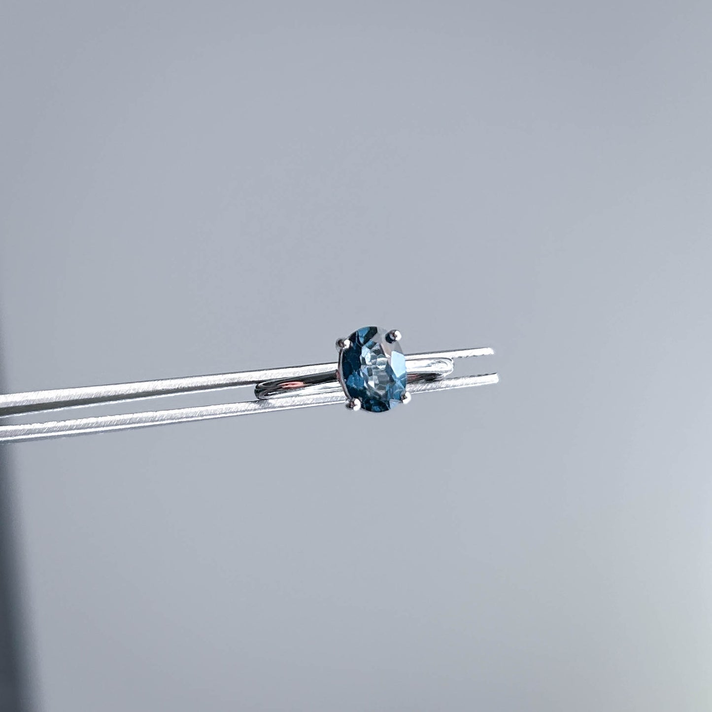 Topaz London Blue Adjustable Silver Ring