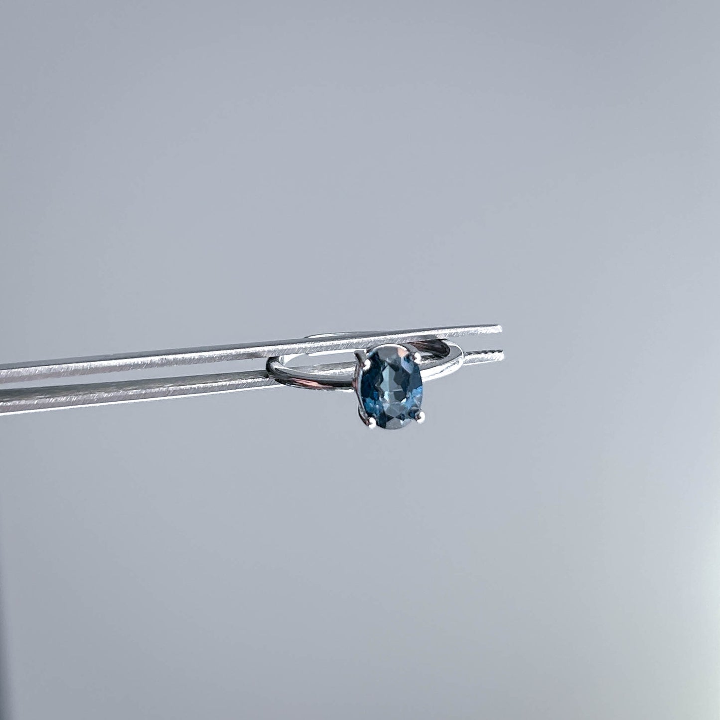 Topaz London Blue Adjustable Silver Ring
