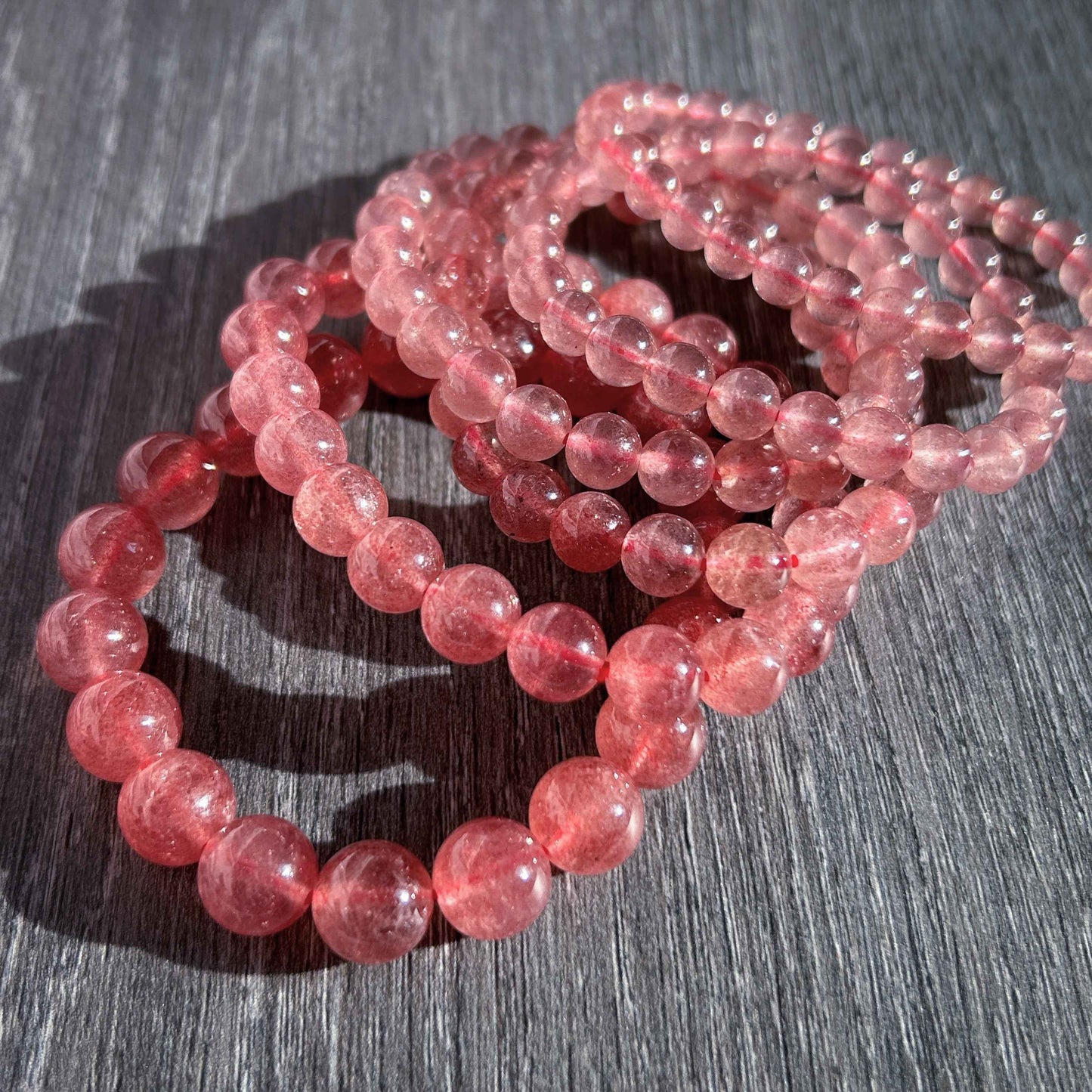 Strawberry Quartz Bracelet in 6 to 10MM