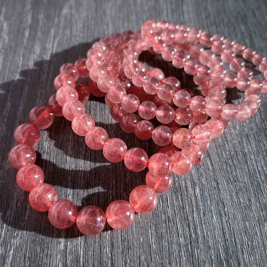 Strawberry Quartz Bracelet in 6 to 10MM