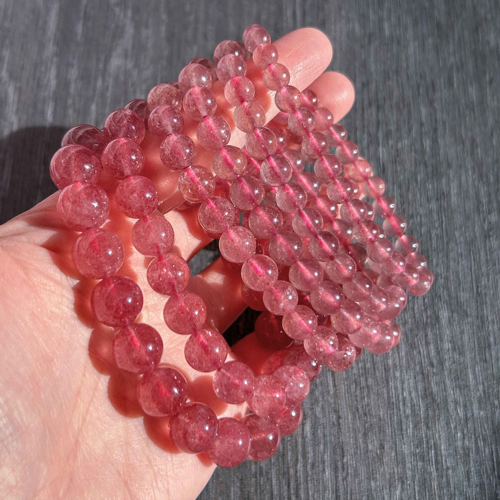Strawberry Quartz Bracelet in 6 to 10MM