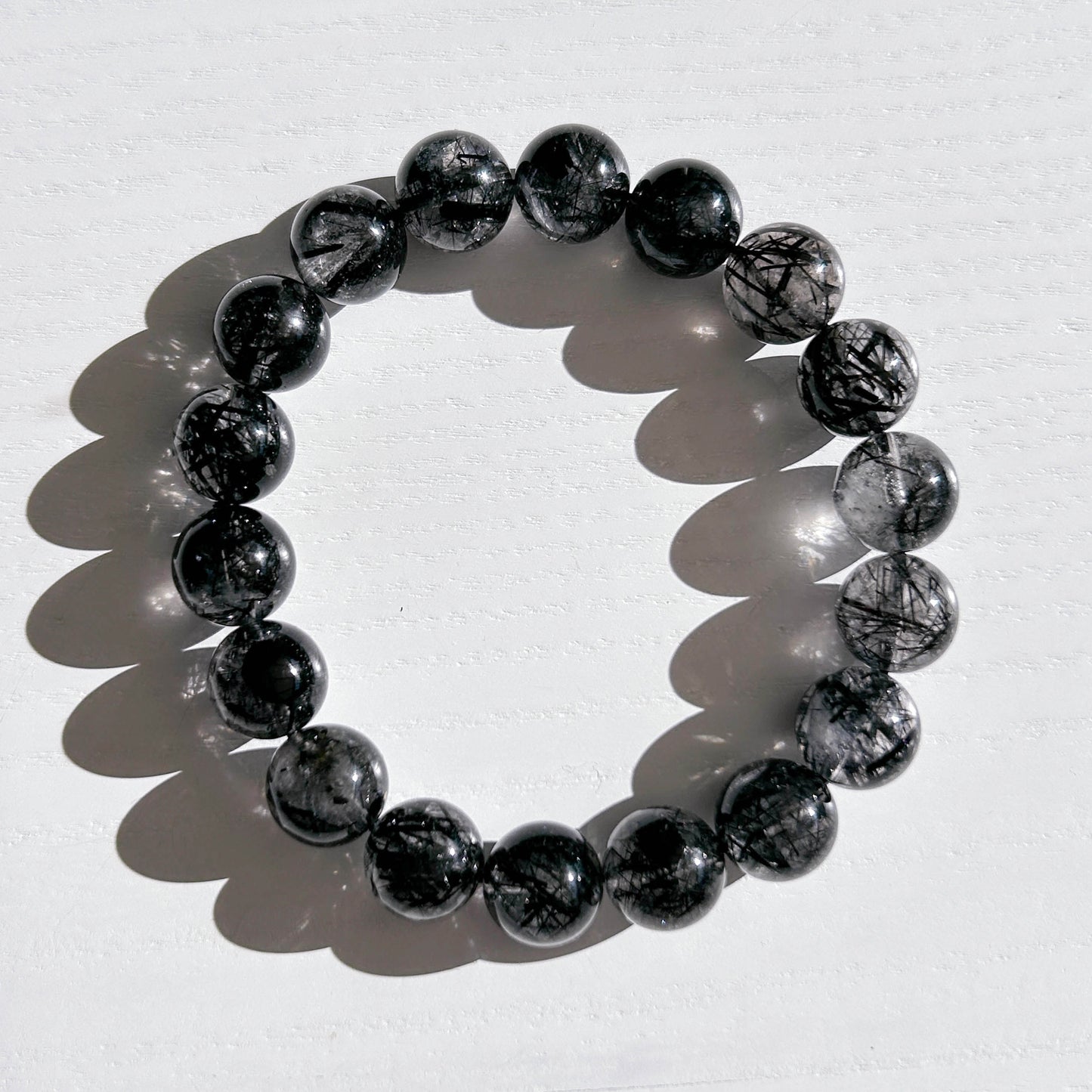 High Quality Black Rutilated Quartz Bracelet in 11MM
