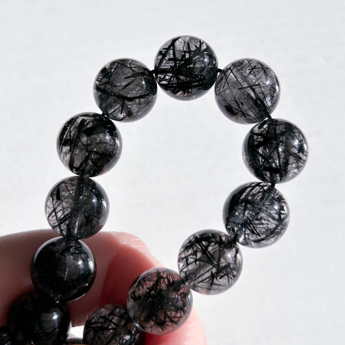 High Quality Black Rutilated Quartz Bracelet in 11MM