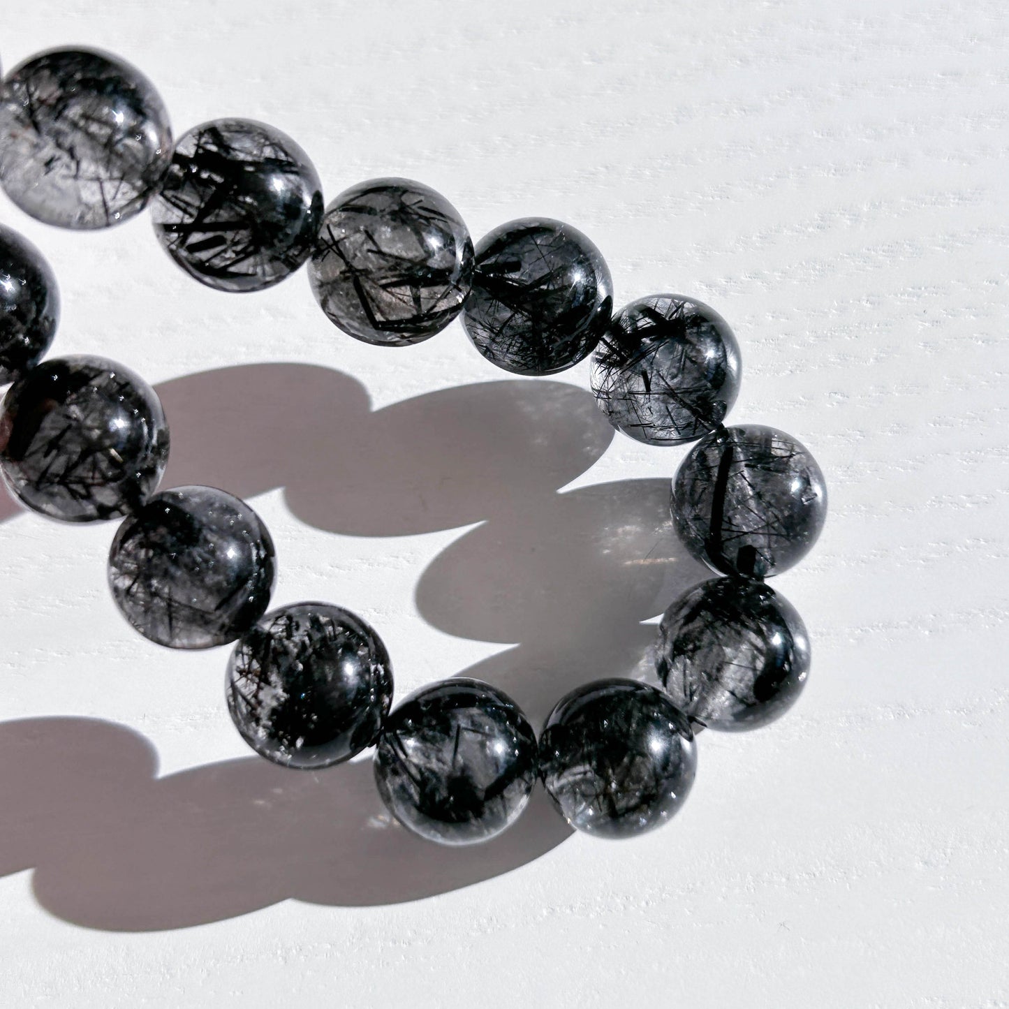 High Quality Black Rutilated Quartz Bracelet in 11MM