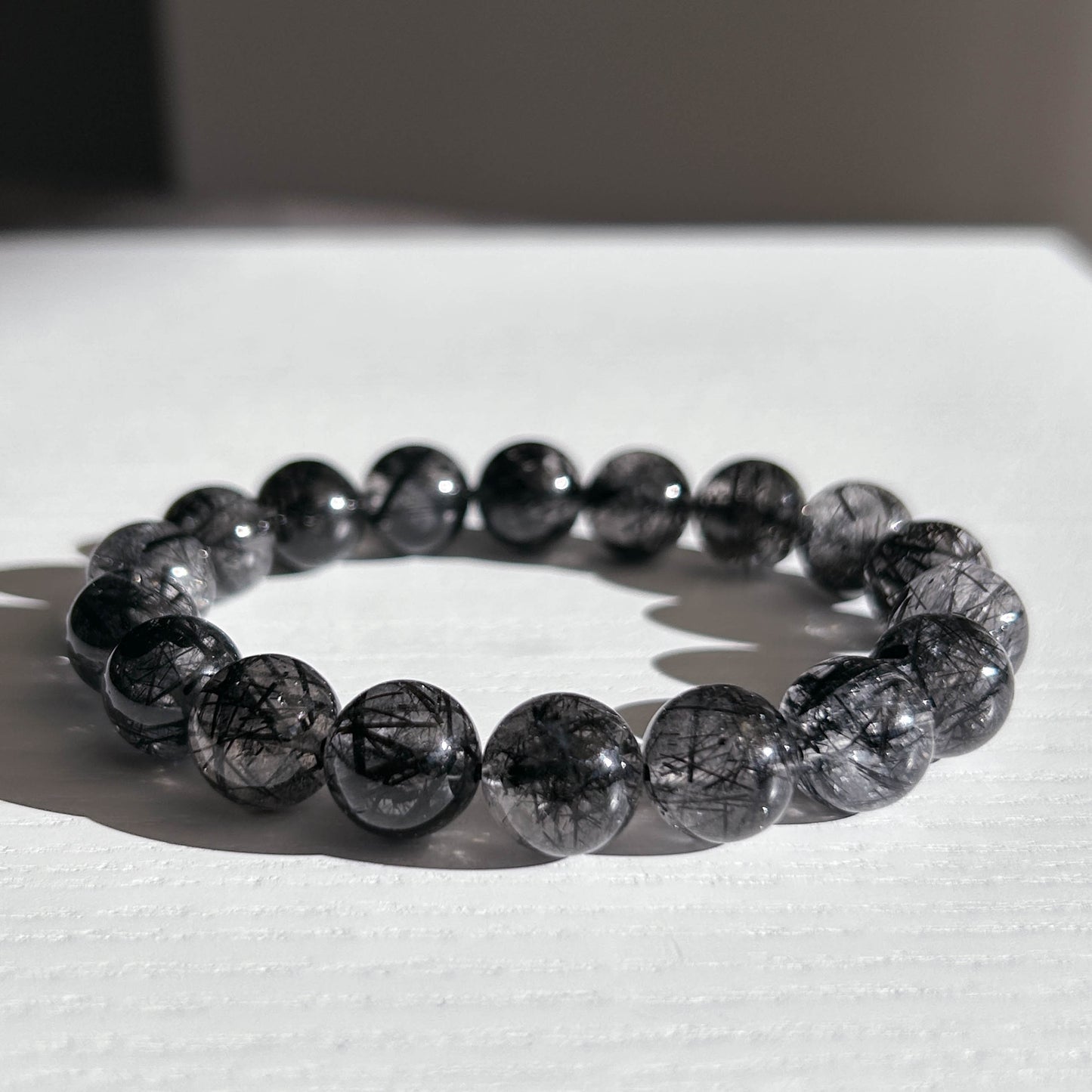 High Quality Black Rutilated Quartz Bracelet in 11MM