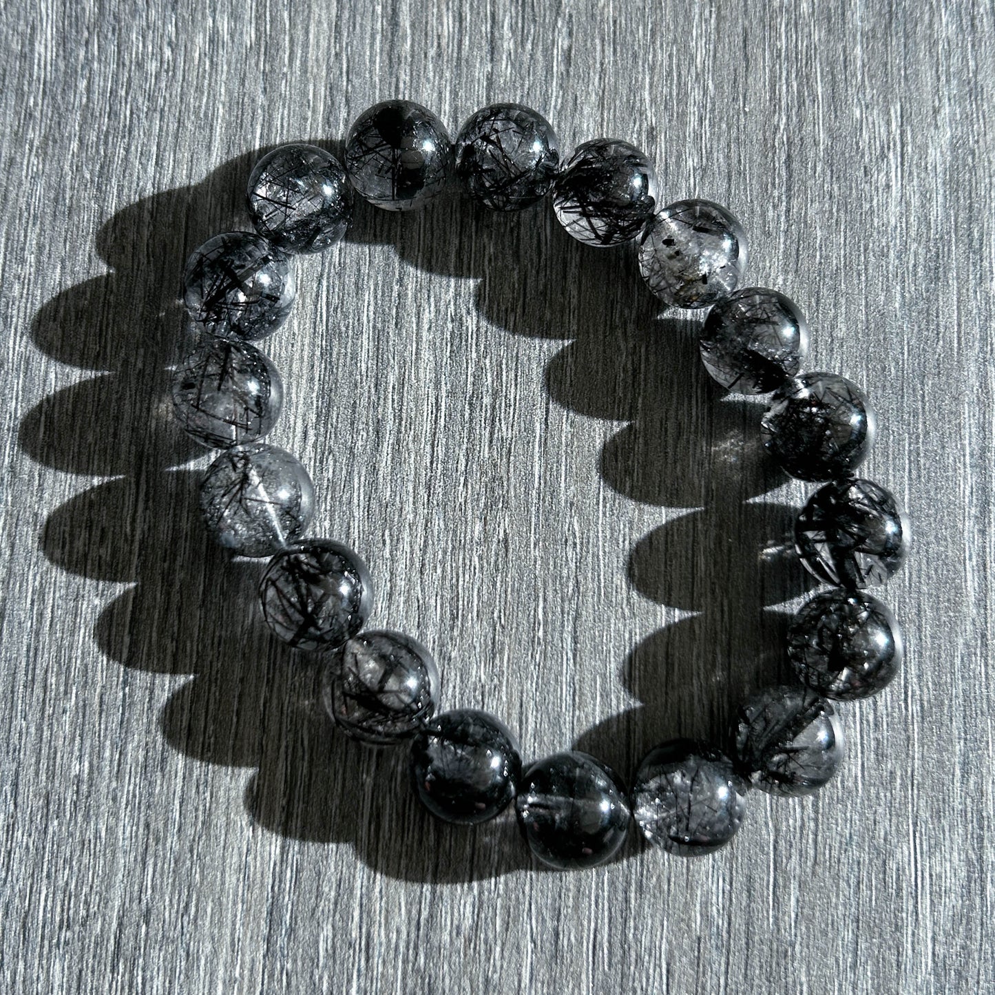 High Quality Black Rutilated Quartz Bracelet in 11MM
