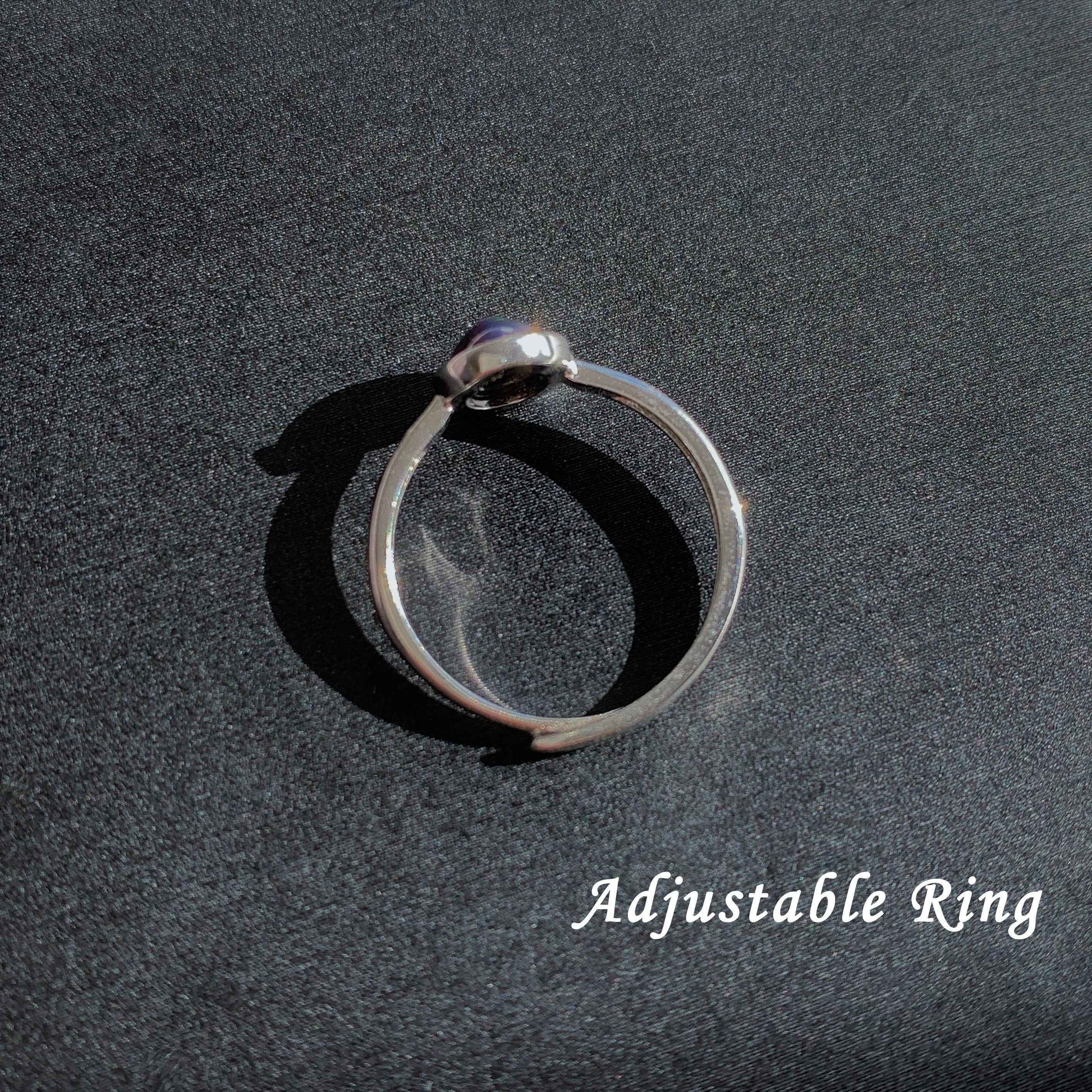 Rare Rhodochrosite Adjustable 925 Sterling Silver Ring in Heart