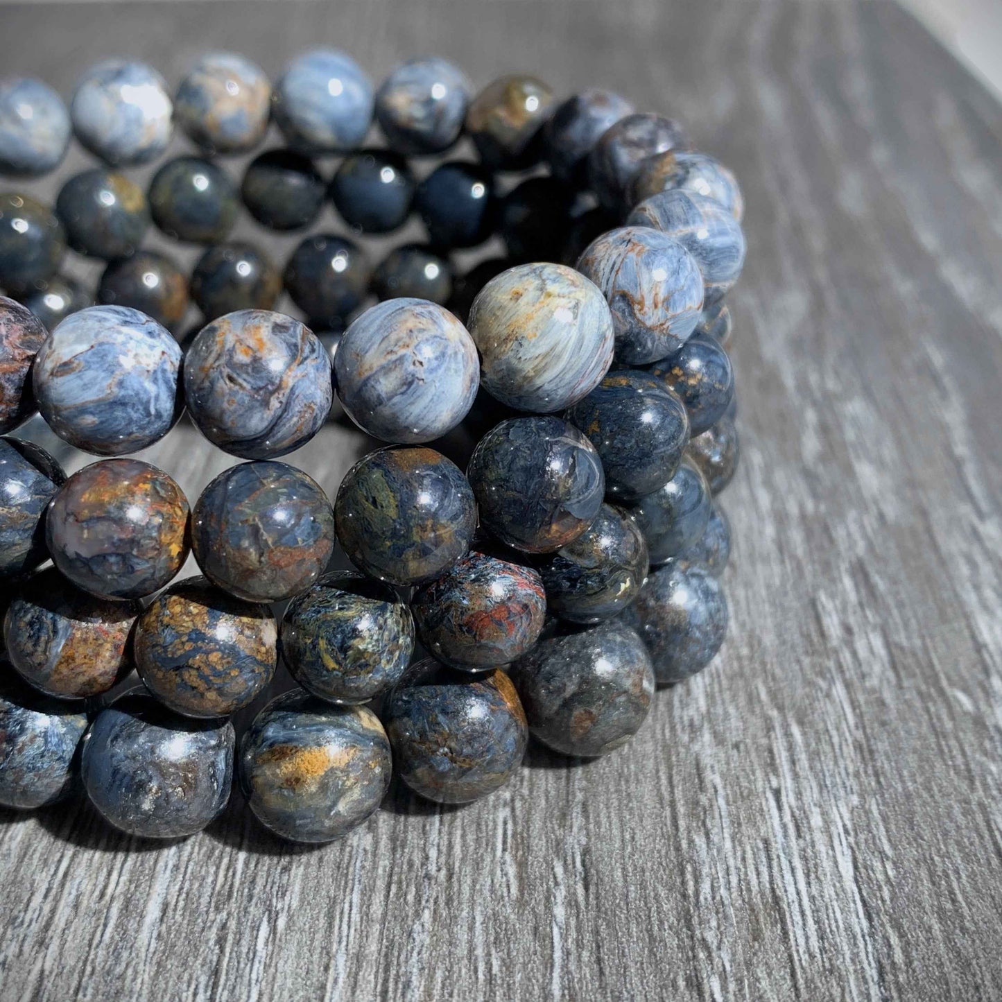 Rare Blue Pietersite Bracelet in 8 to 10MM