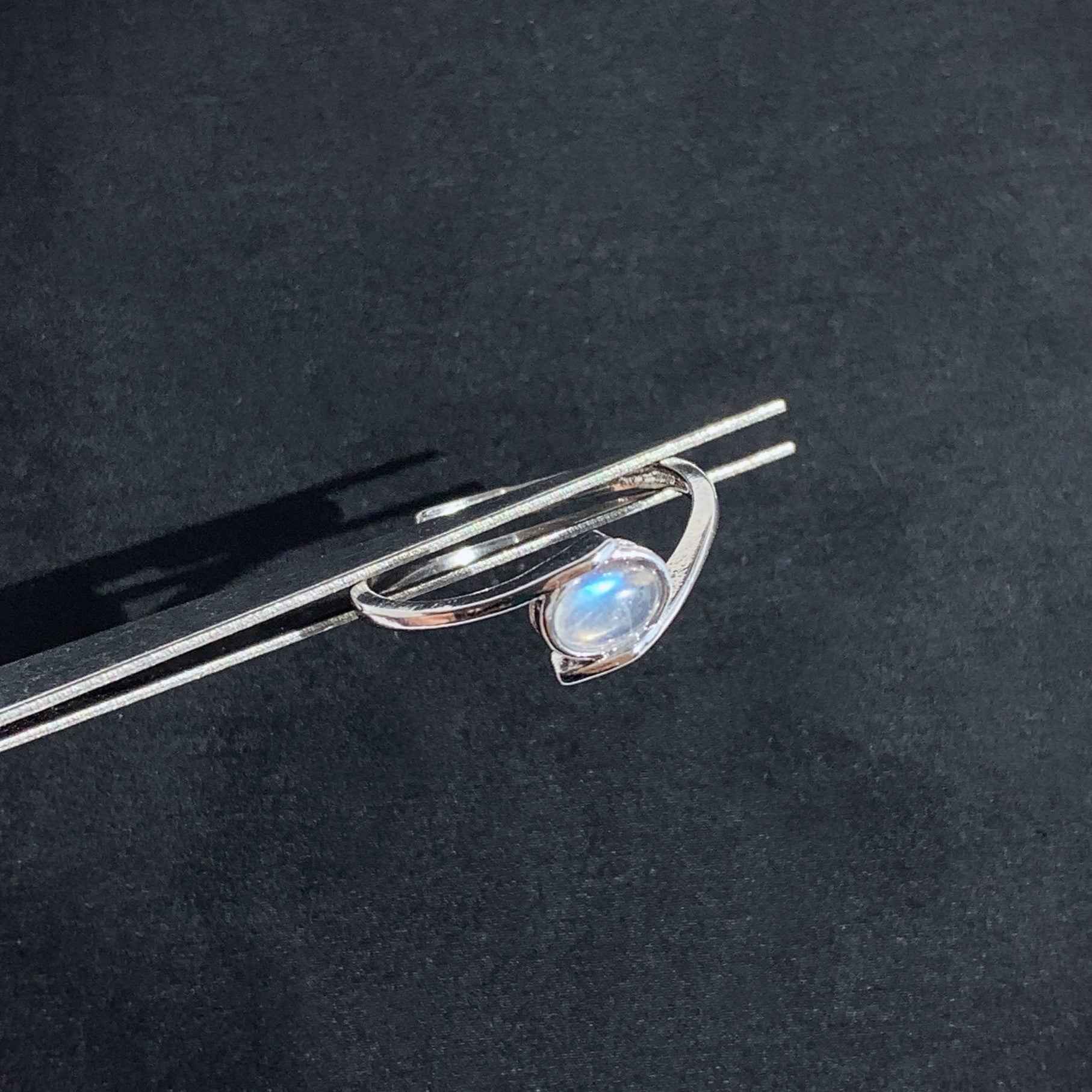 Blue & Yellow Labradorite Adjustable Silver Ring