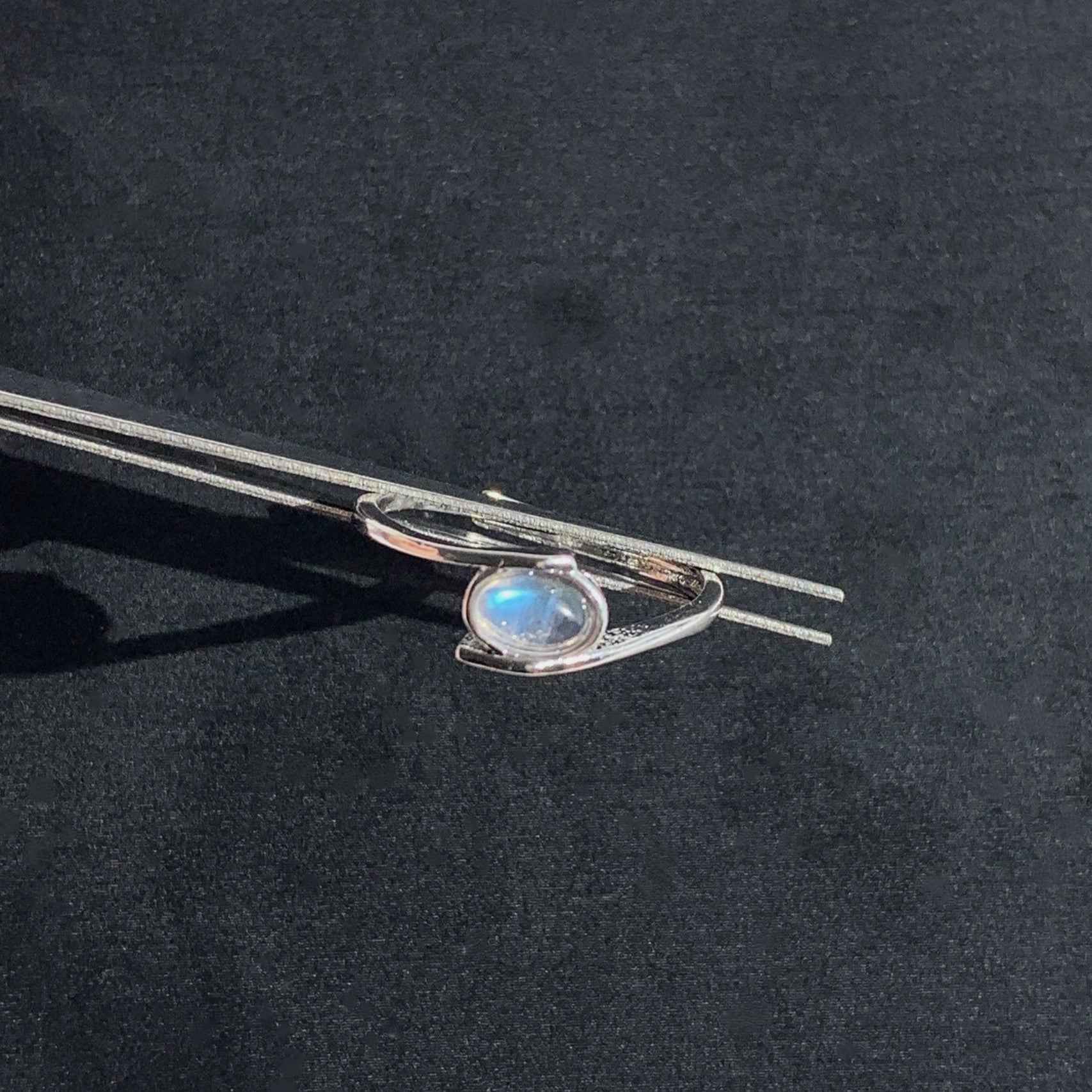 Blue & Yellow Labradorite Adjustable Silver Ring