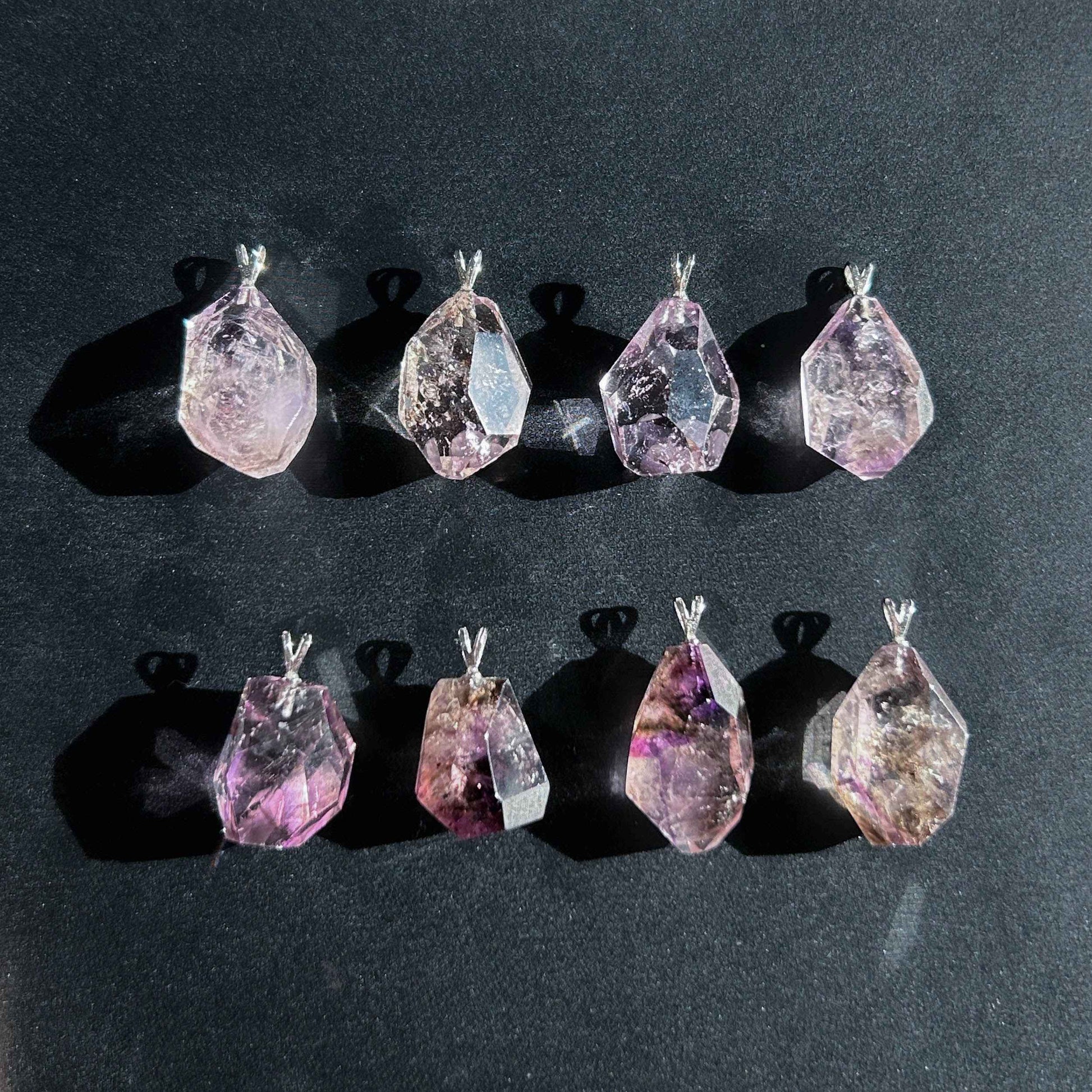 High Quality Faceted Super7 925 Silver Pendant (chain included)