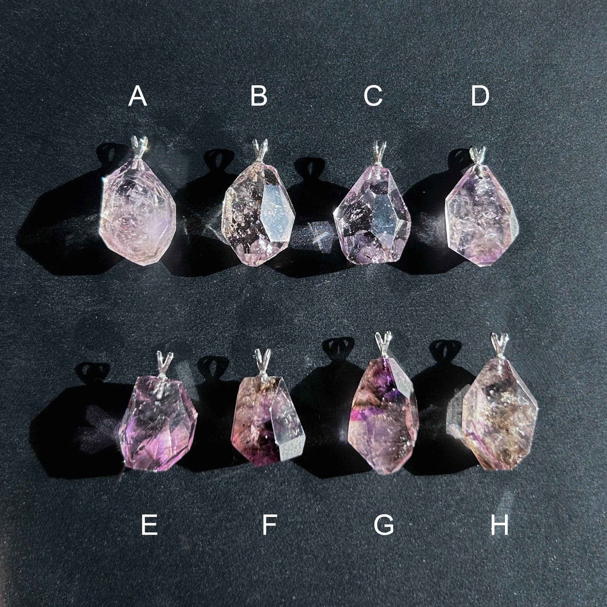 High Quality Faceted Super7 925 Silver Pendant (chain included)