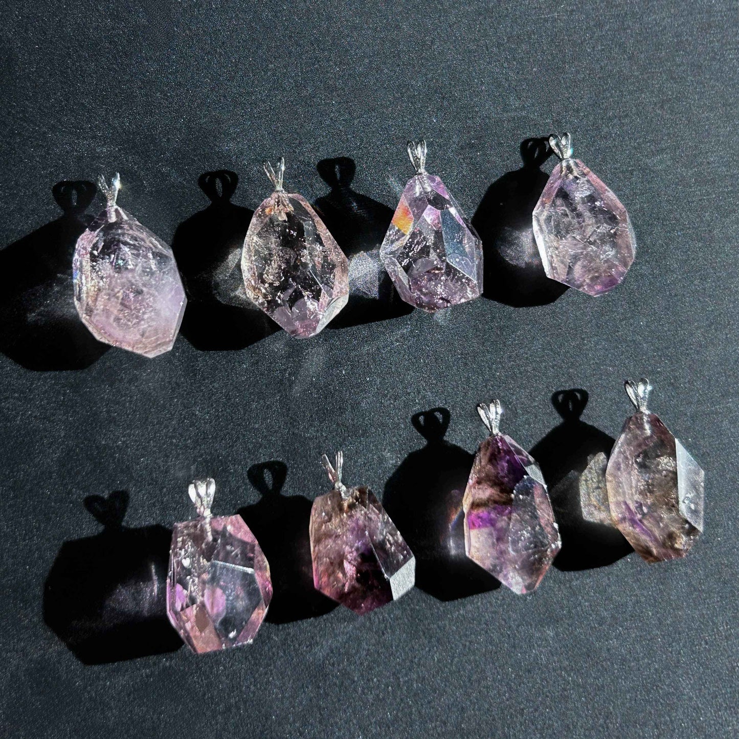 High Quality Faceted Super7 925 Silver Pendant (chain included)