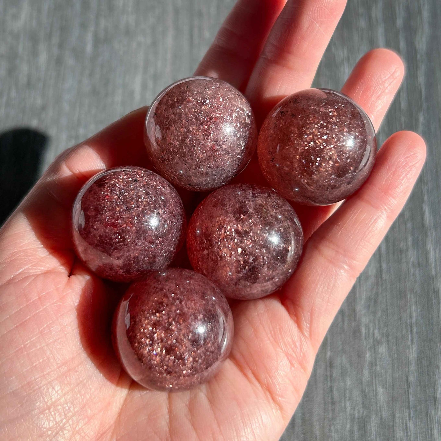 Rare High Quality Starry Strawberry Quartz 27mm Crystal Sphere