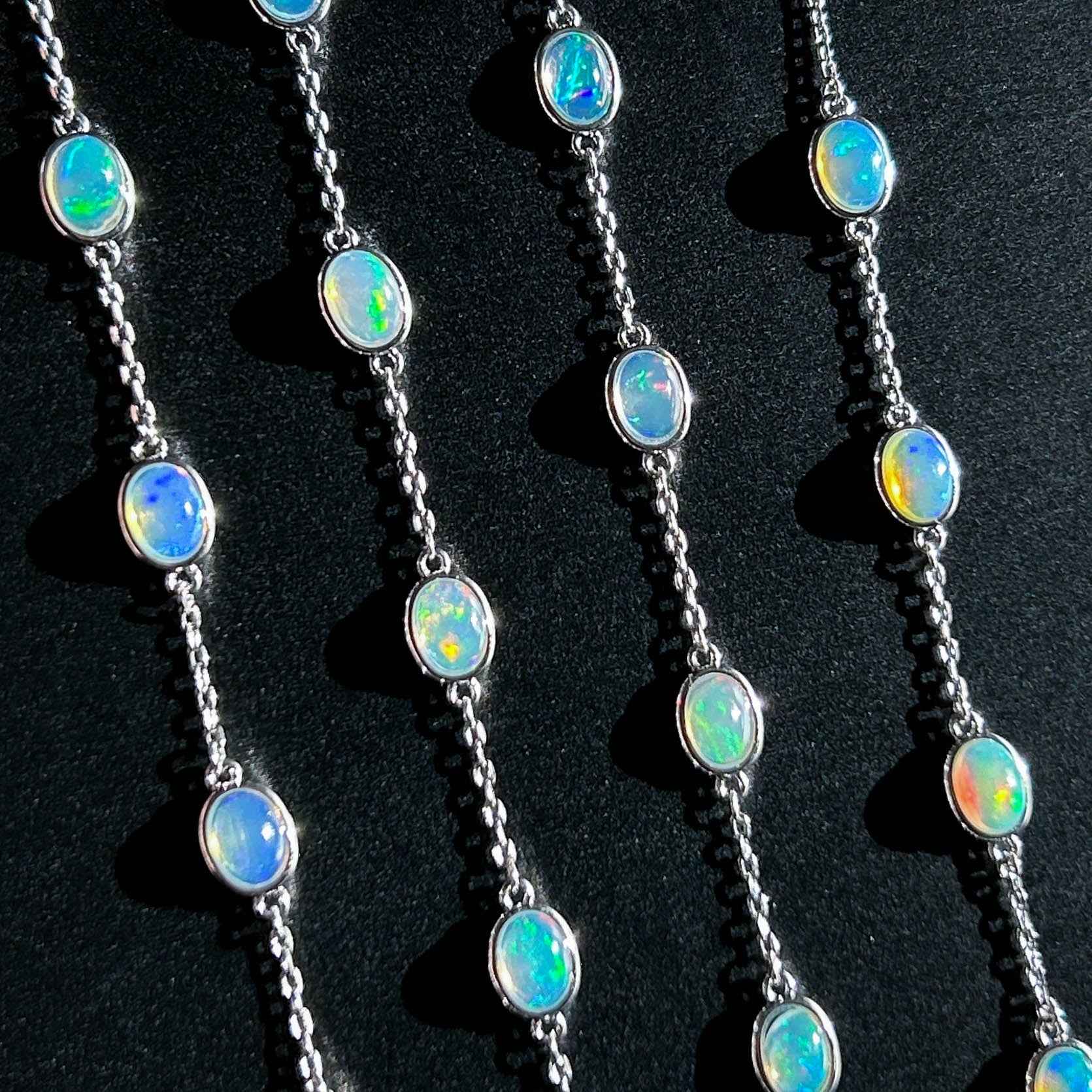 Rainbow Opal Mini Bracelet in Silver