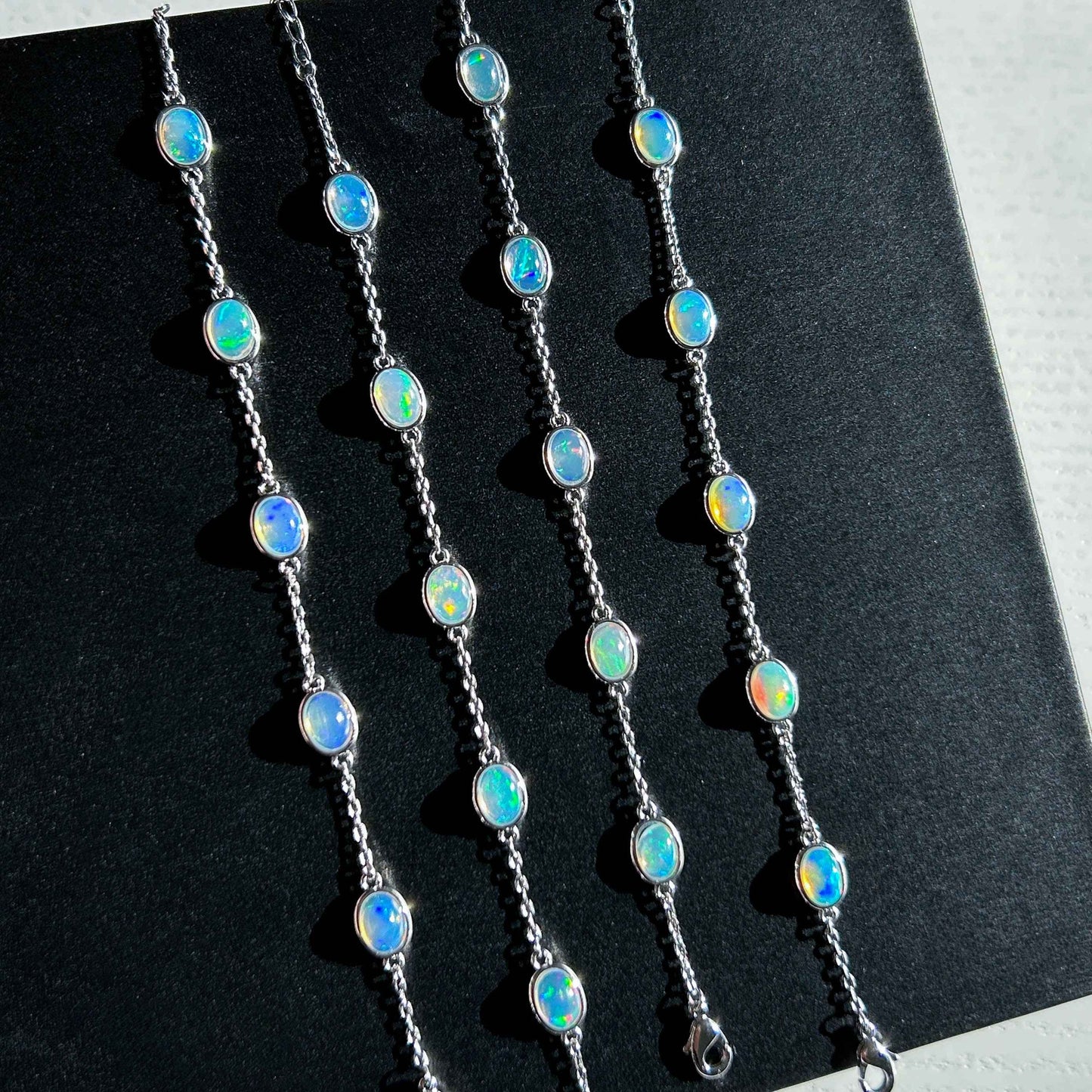 Rainbow Opal Mini Bracelet in Silver