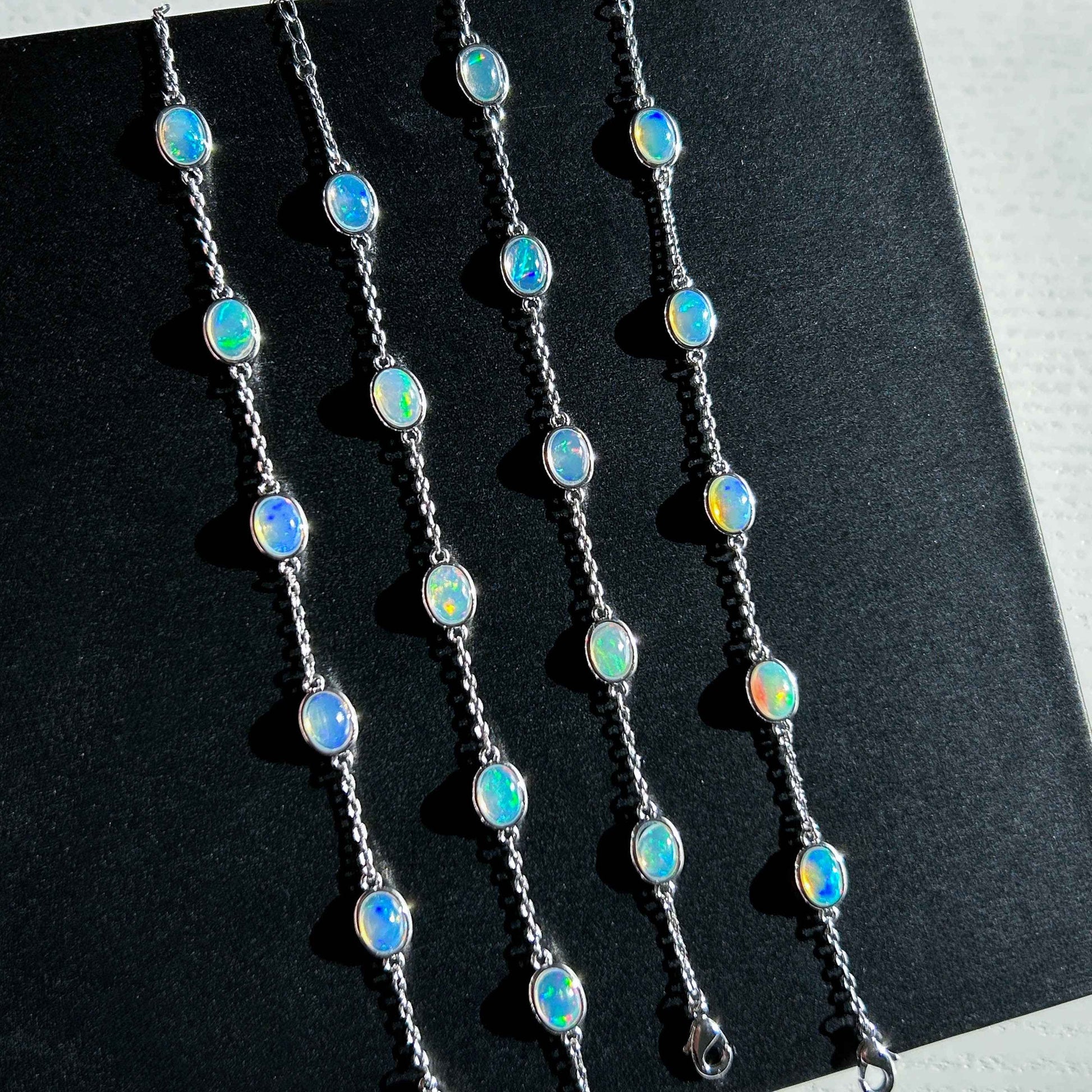 Rainbow Opal Mini Bracelet in Silver