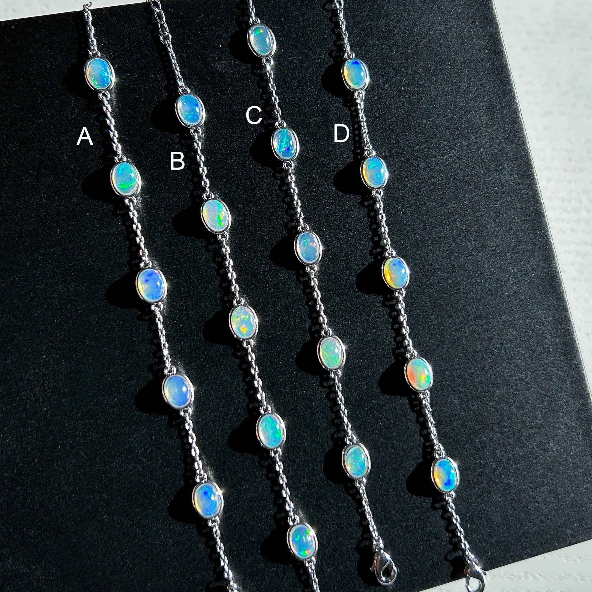 Rainbow Opal Mini Bracelet in Silver