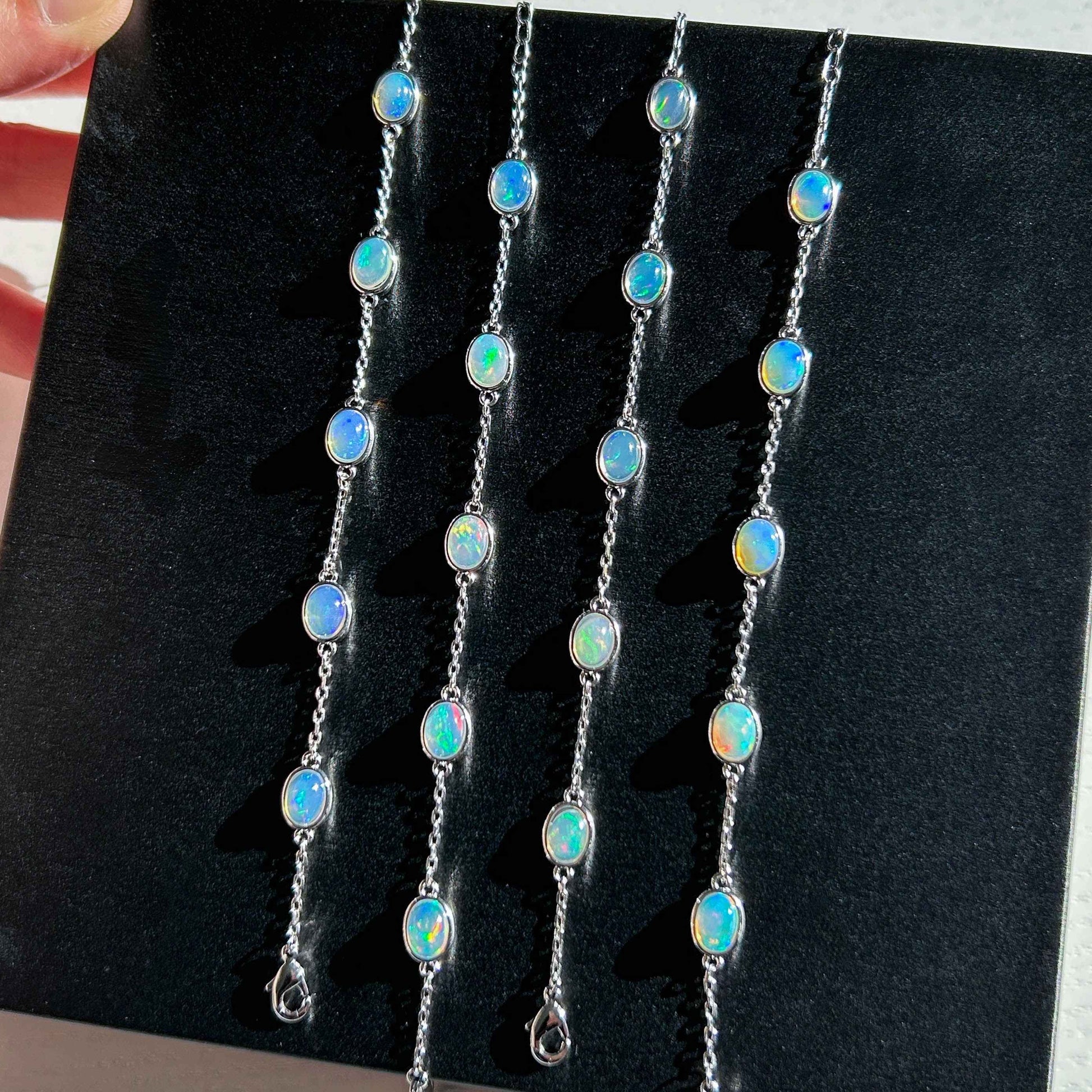 Rainbow Opal Mini Bracelet in Silver