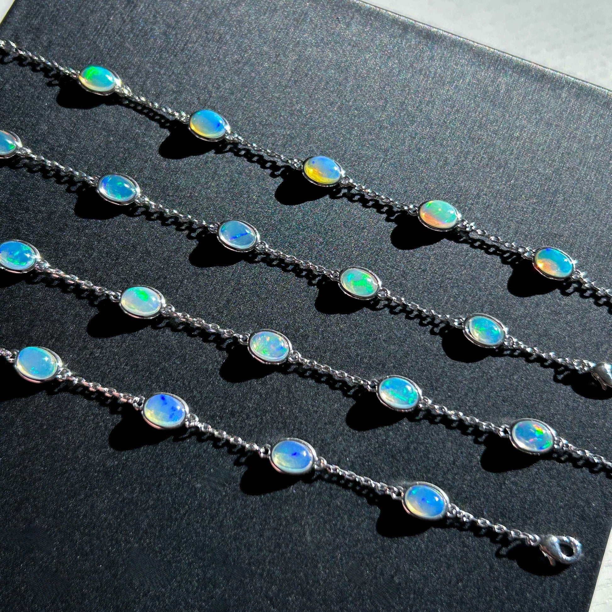 Rainbow Opal Mini Bracelet in Silver
