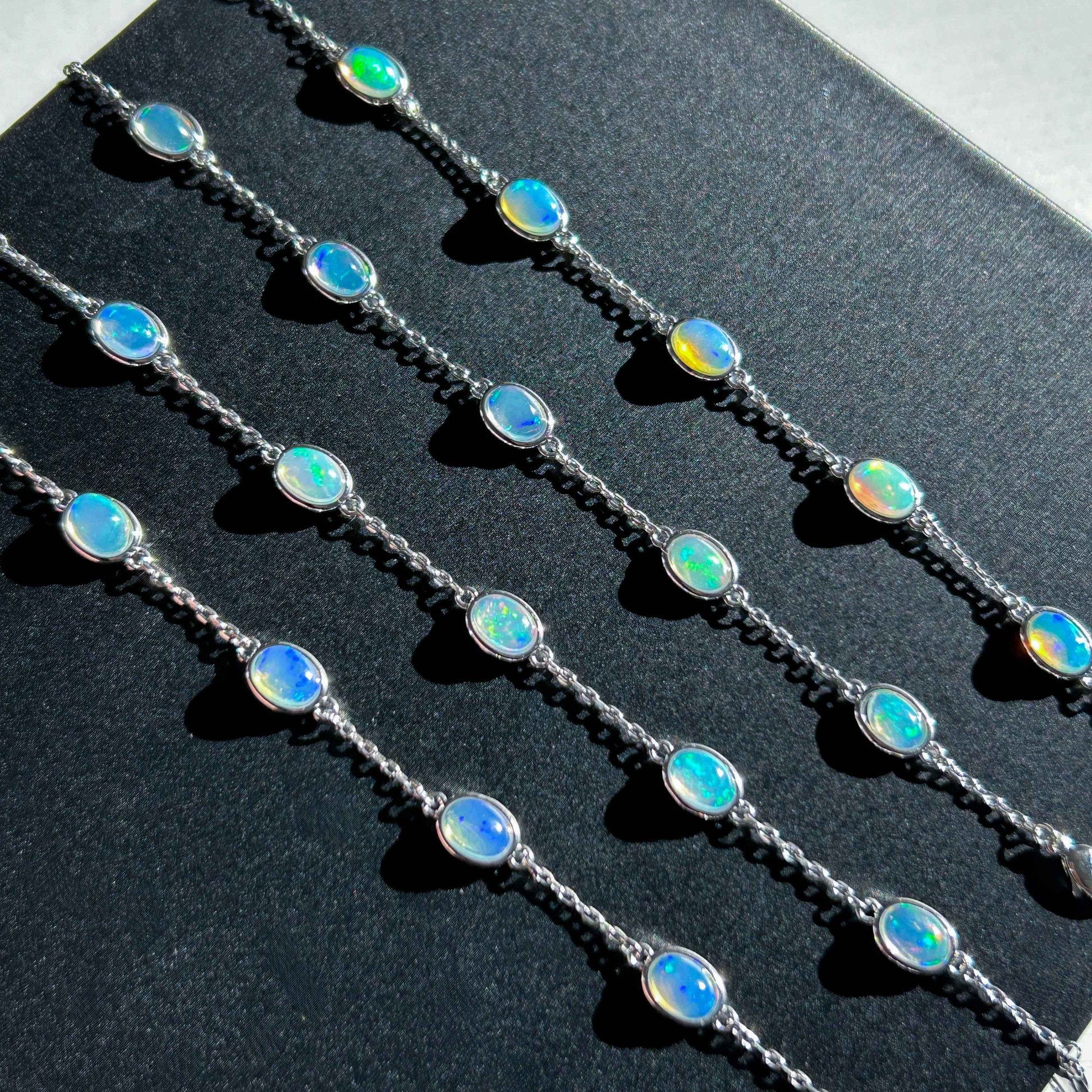 Rainbow Opal Mini Bracelet in Silver