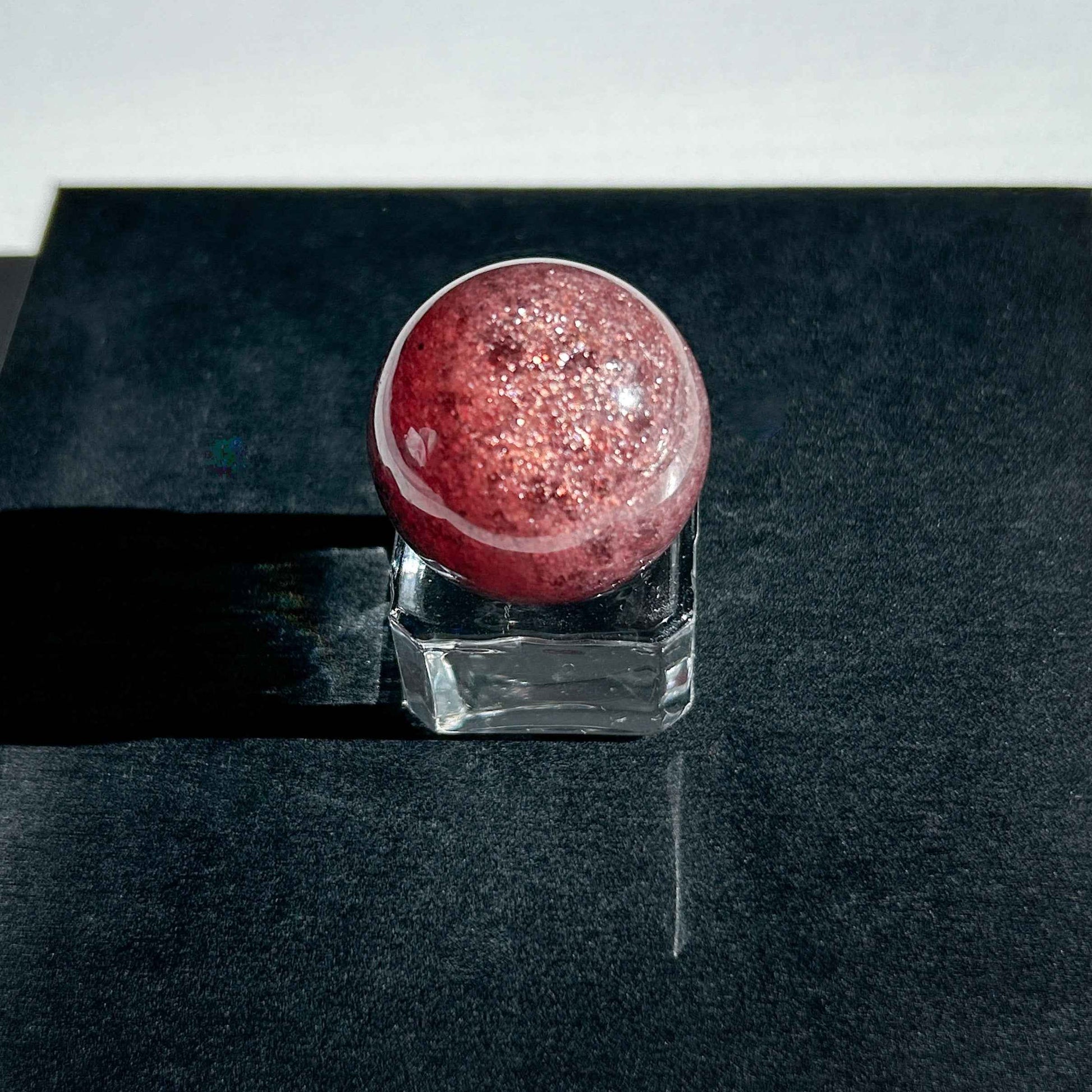 Rare High Quality Starry Strawberry Quartz 27mm Crystal Sphere