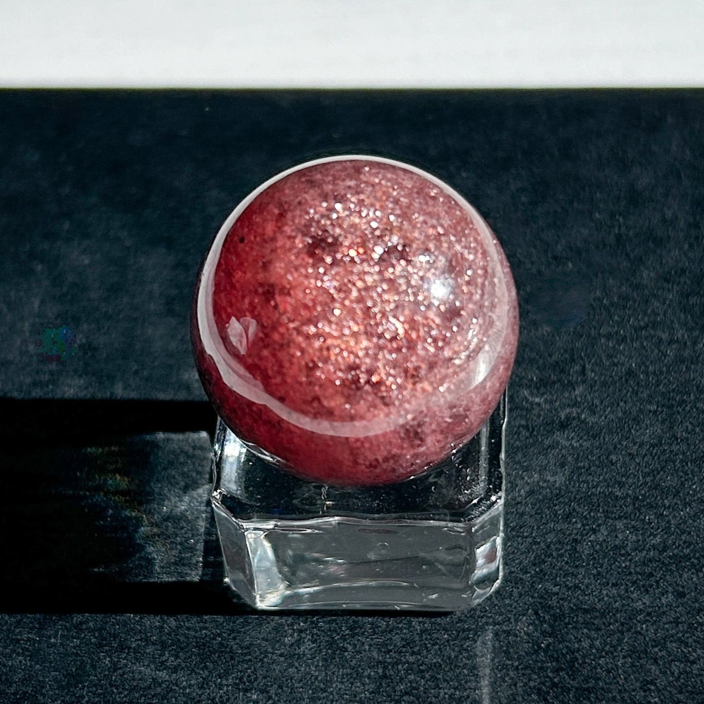 Rare High Quality Starry Strawberry Quartz Crystal Sphere 27mm