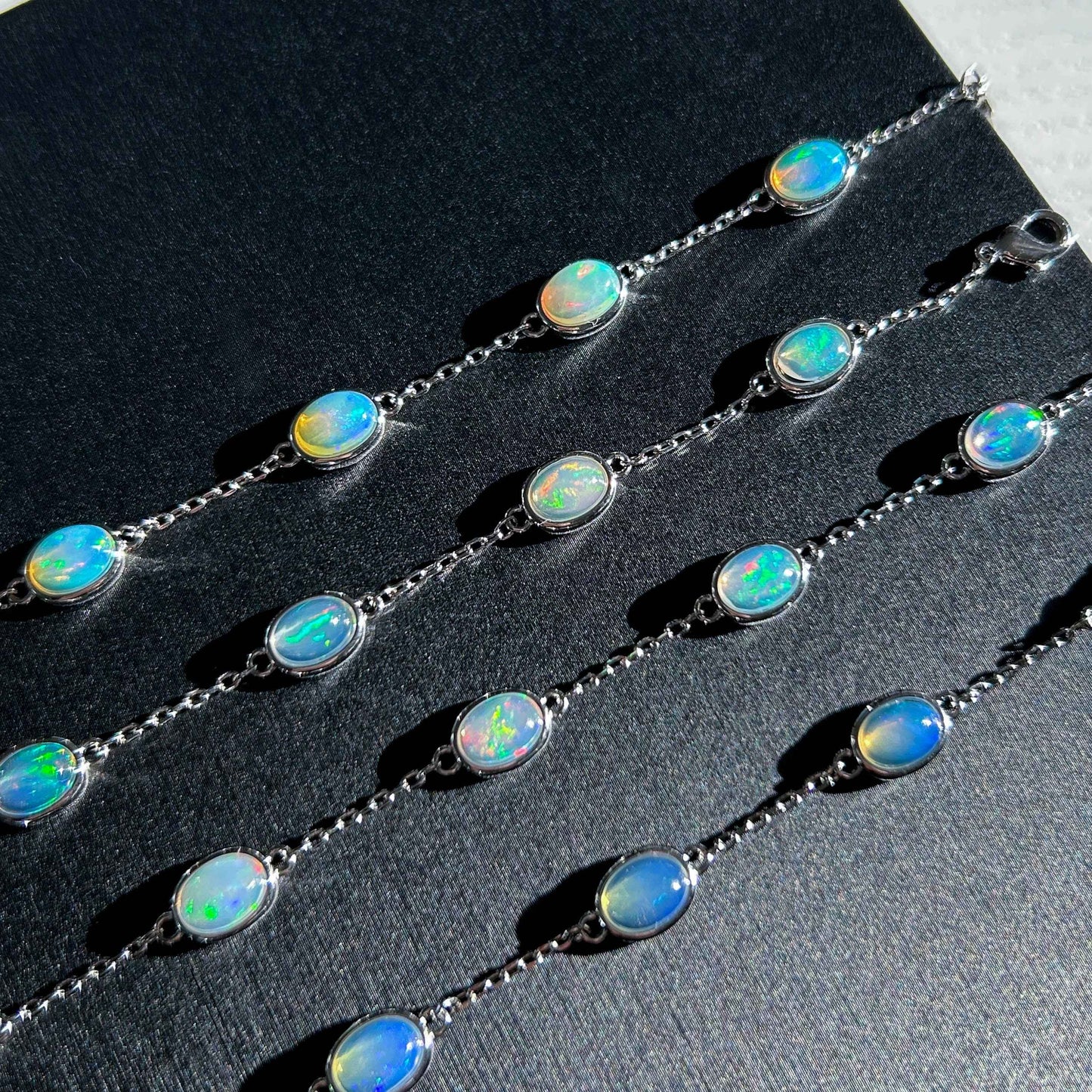 Rainbow Opal Mini Bracelet in Silver