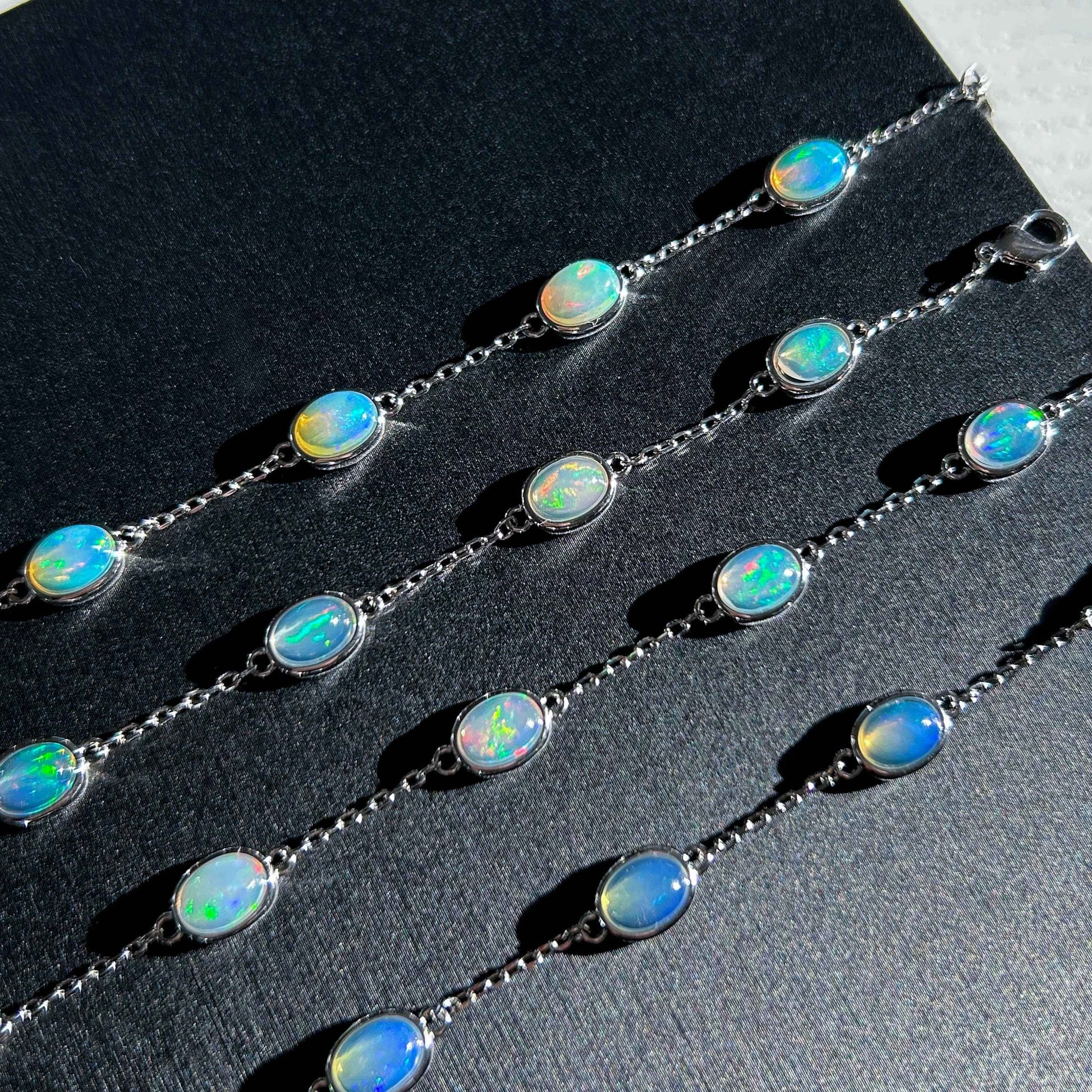 Rainbow Opal Mini Bracelet in Silver