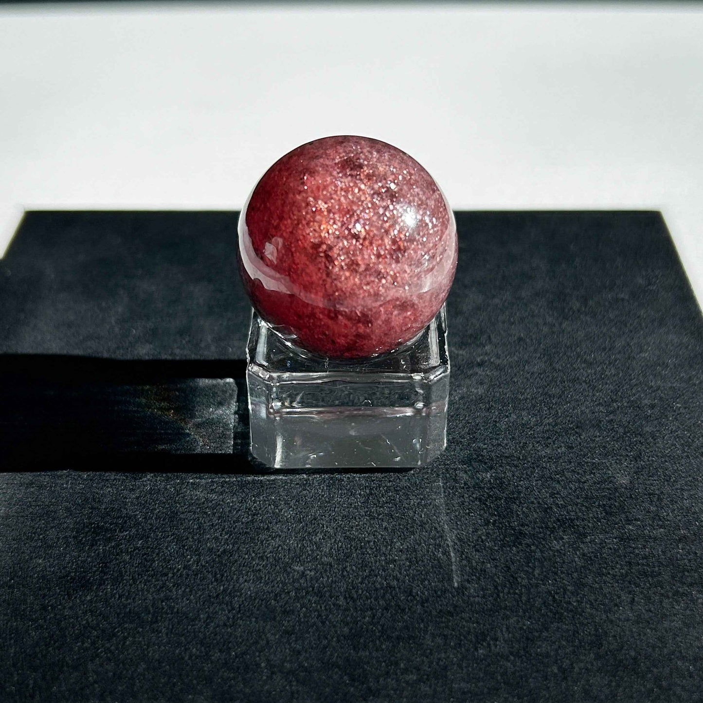 Rare High Quality Starry Strawberry Quartz 27mm Crystal Sphere