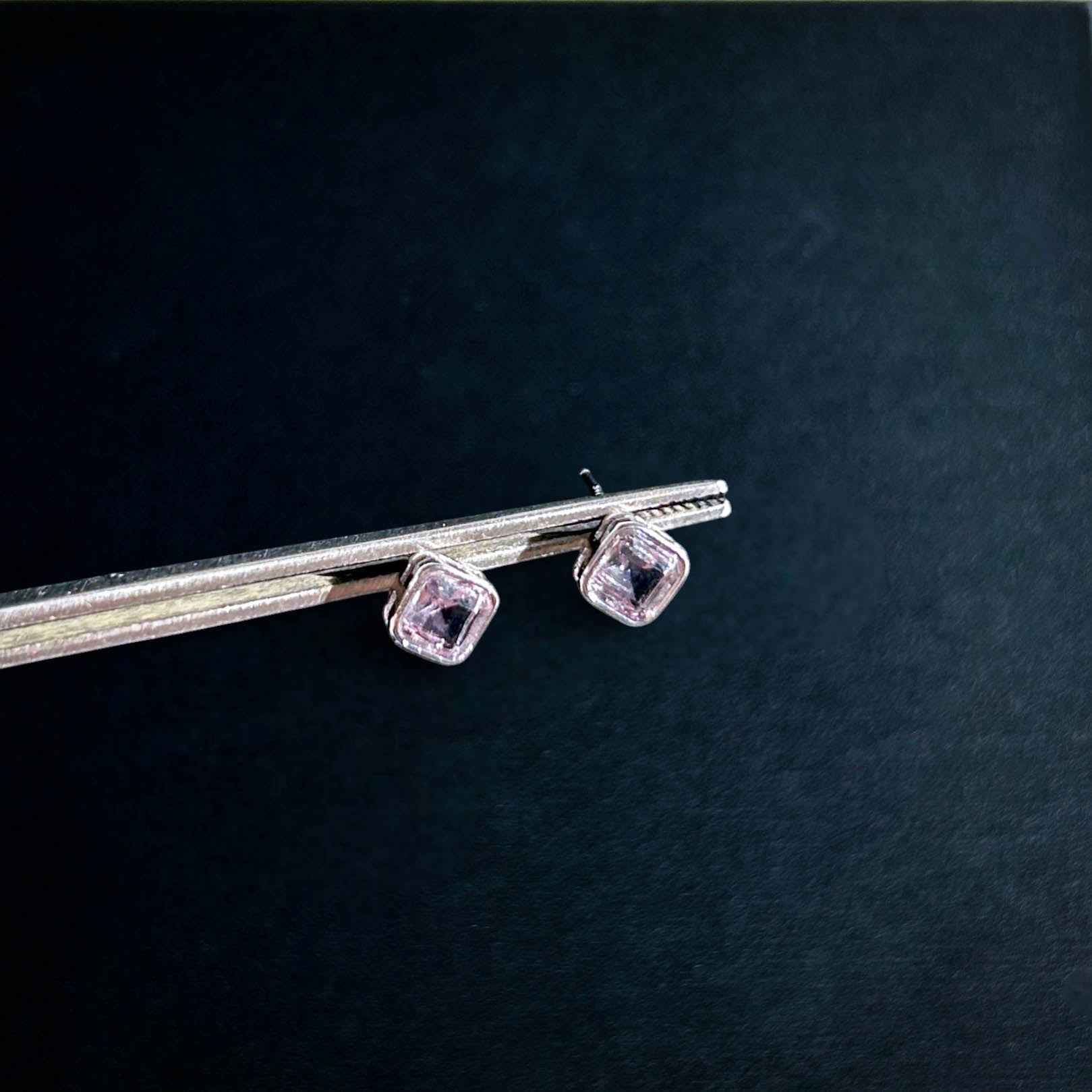 Lavender Amethyst Silver Stud Earrings