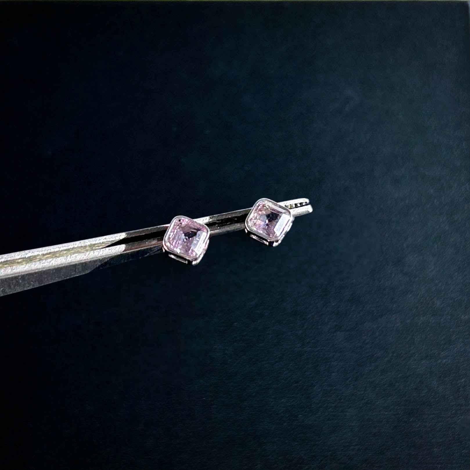 Lavender Amethyst Silver Stud Earrings