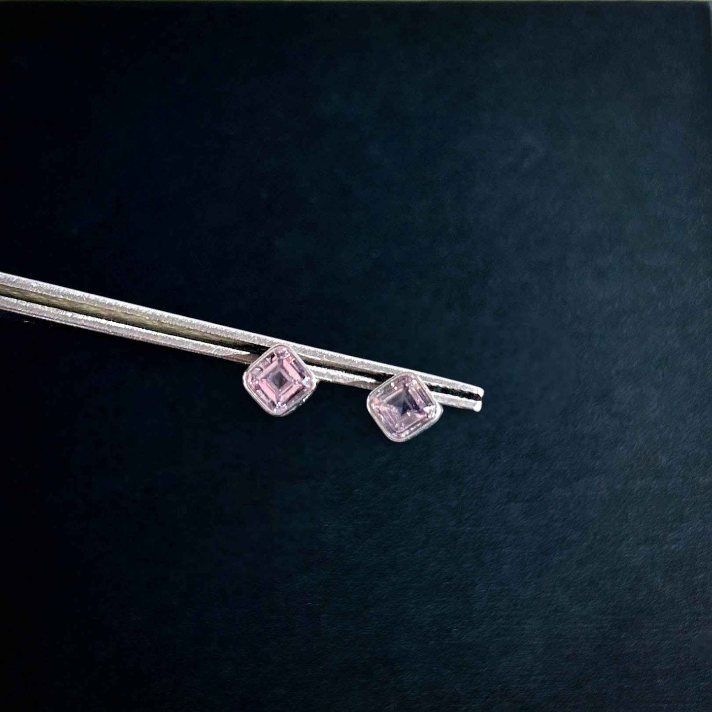 Lavender Amethyst Silver Stud Earrings