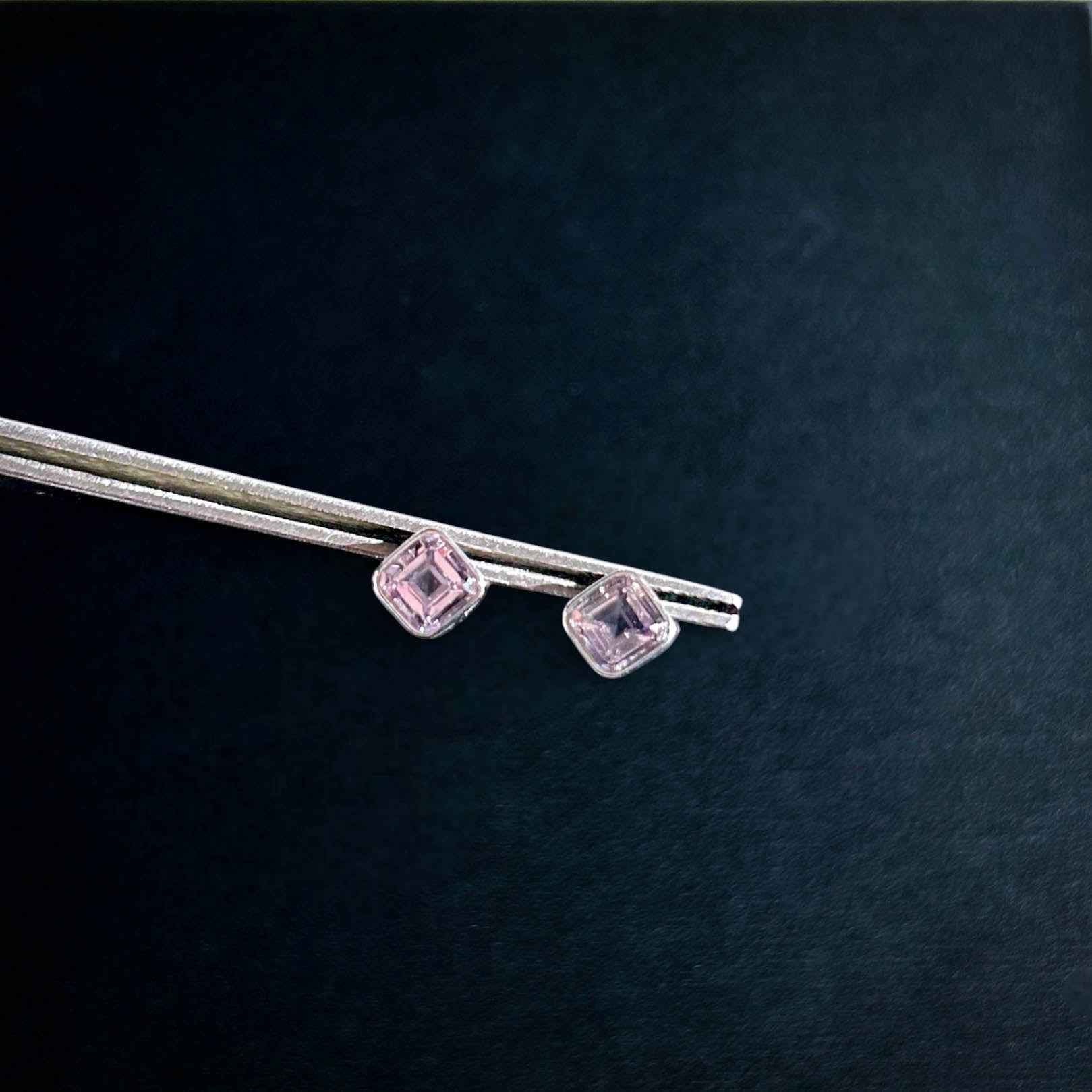 Lavender Amethyst Silver Stud Earrings