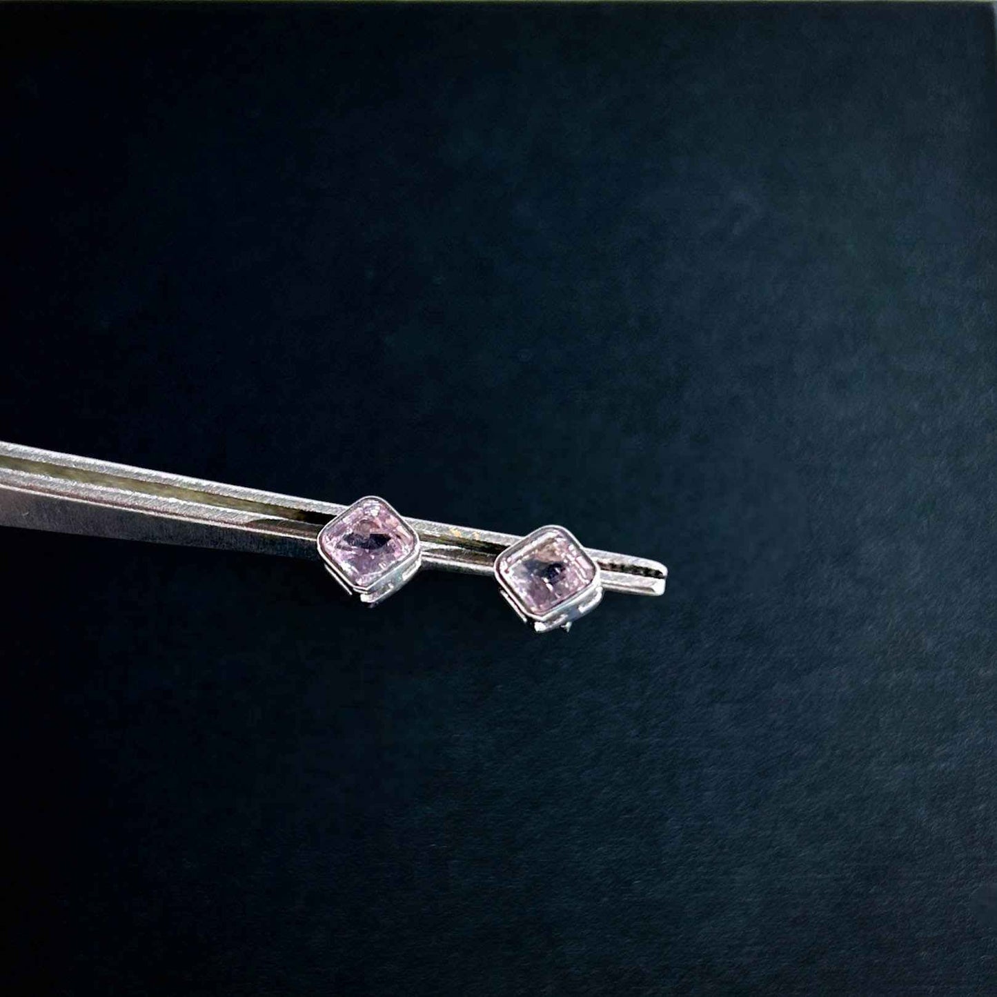 Lavender Amethyst Silver Stud Earrings