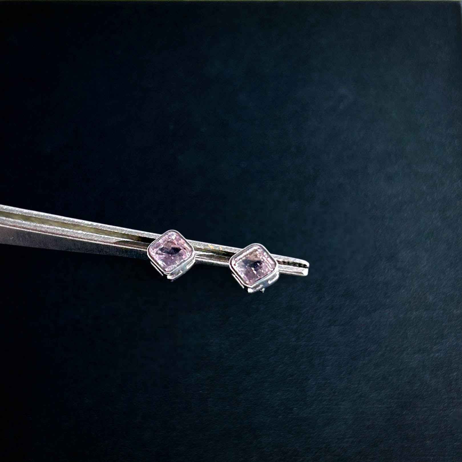 Lavender Amethyst Silver Stud Earrings