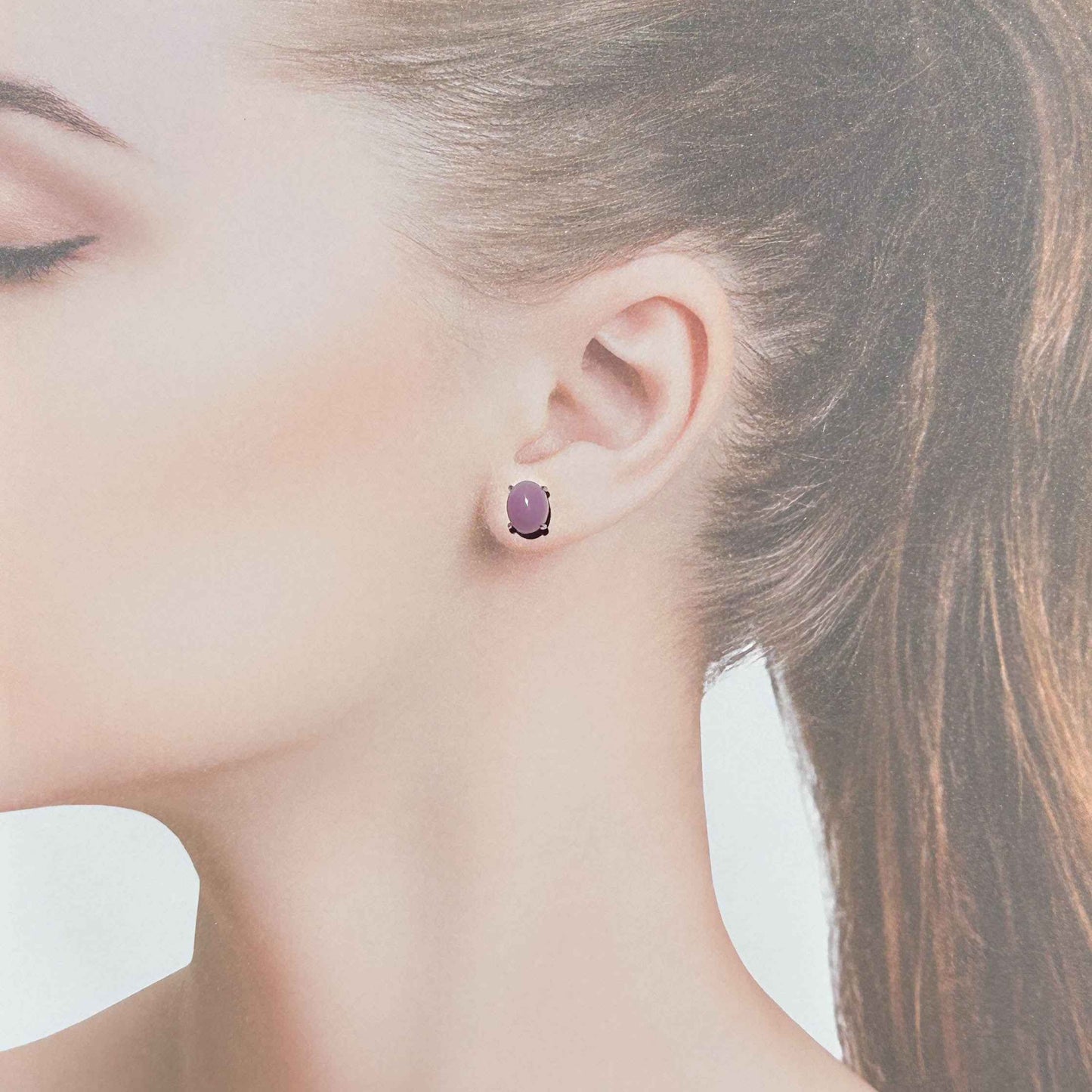 Rare Kunzite Stud Earrings in Silver