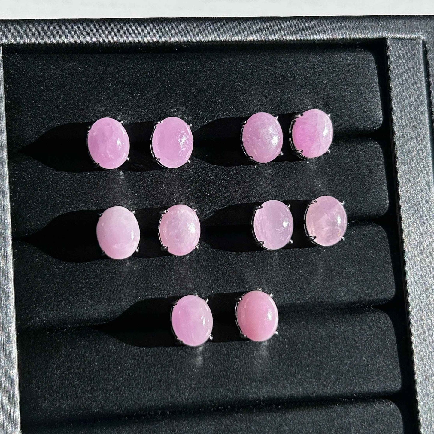 Rare Kunzite Stud Earrings in Silver