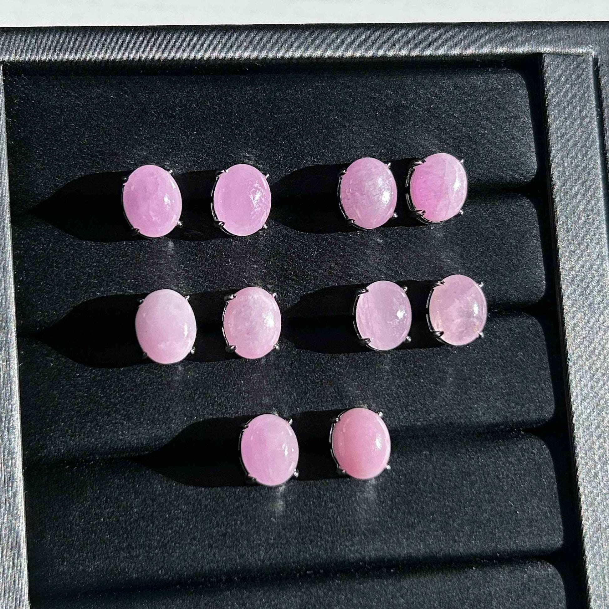 Rare Kunzite Stud Earrings in Silver