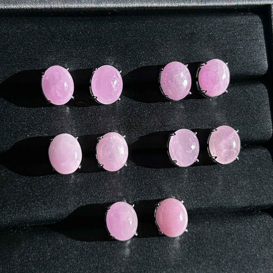 Rare Kunzite Stud Earrings in Silver