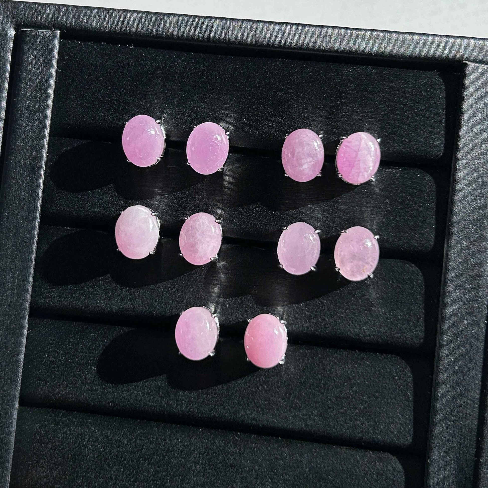 Rare Kunzite Stud Earrings in Silver