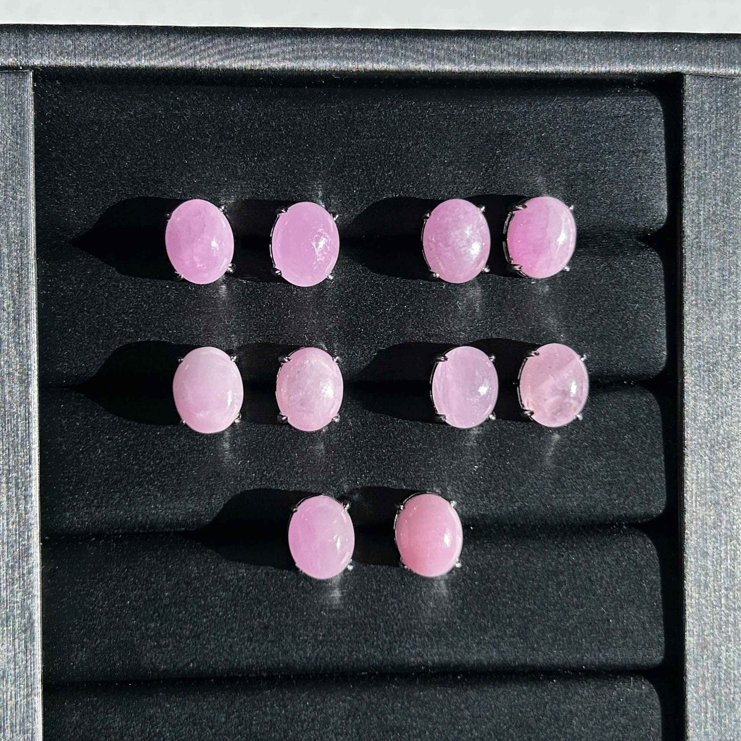 Rare Kunzite Stud Earrings in Silver