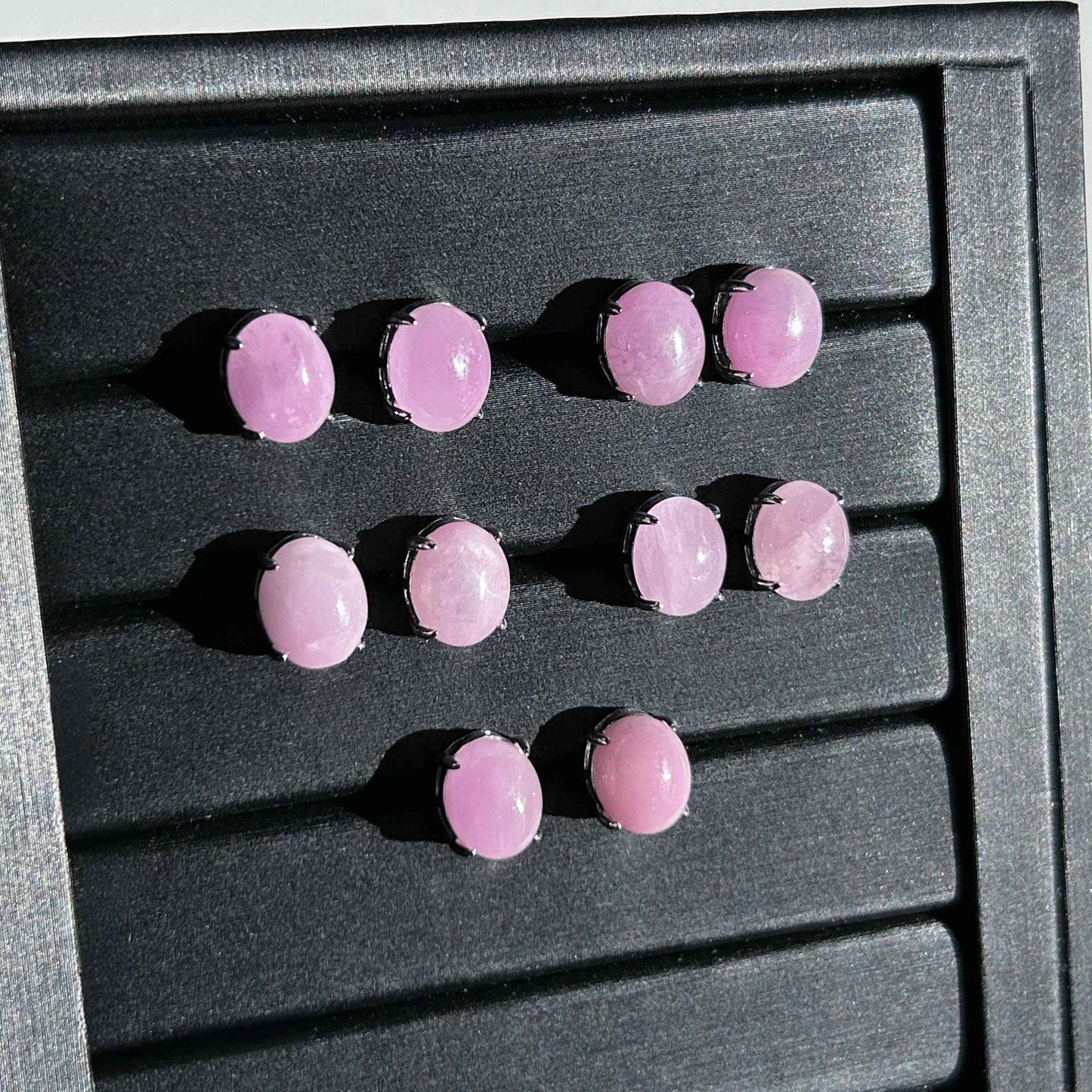 Rare Kunzite Stud Earrings in Silver