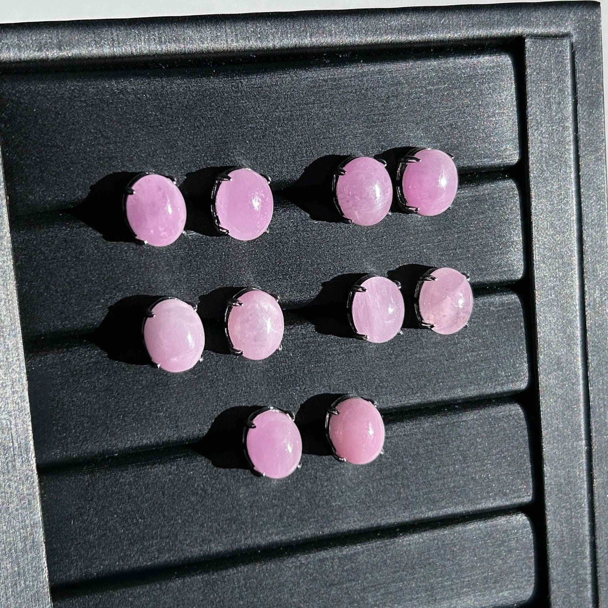 Rare Kunzite Stud Earrings in Silver