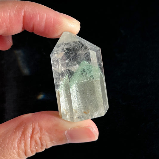 Rare Green Phantom Quartz in Pyramid Pattern Points